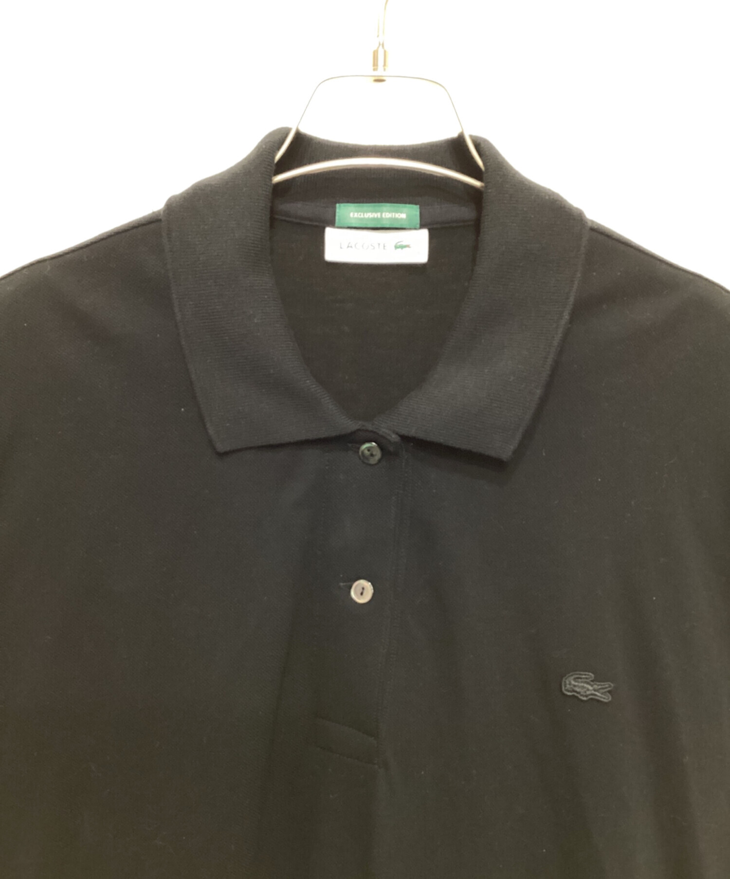 中古・古着通販】LACOSTE (ラコステ) ポロシャツワンピース ブラック