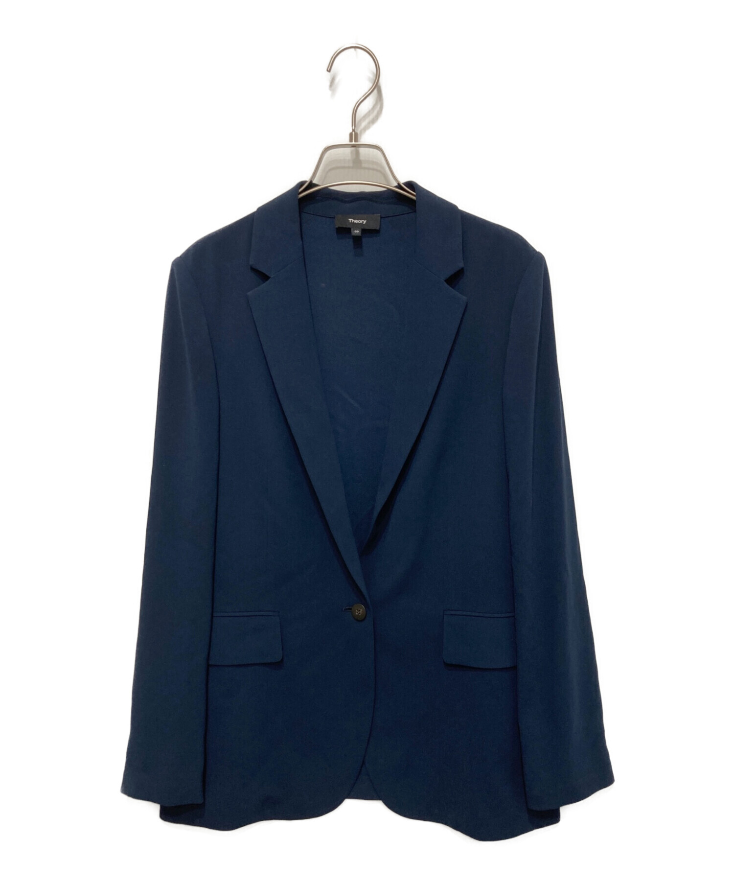【美品】セオリー　セットアップ　ノーカラー　パウダークレープ　ネイビー　Sサイズ 中古・古着通販】theory (セオリー) パウダークレープカジュアル