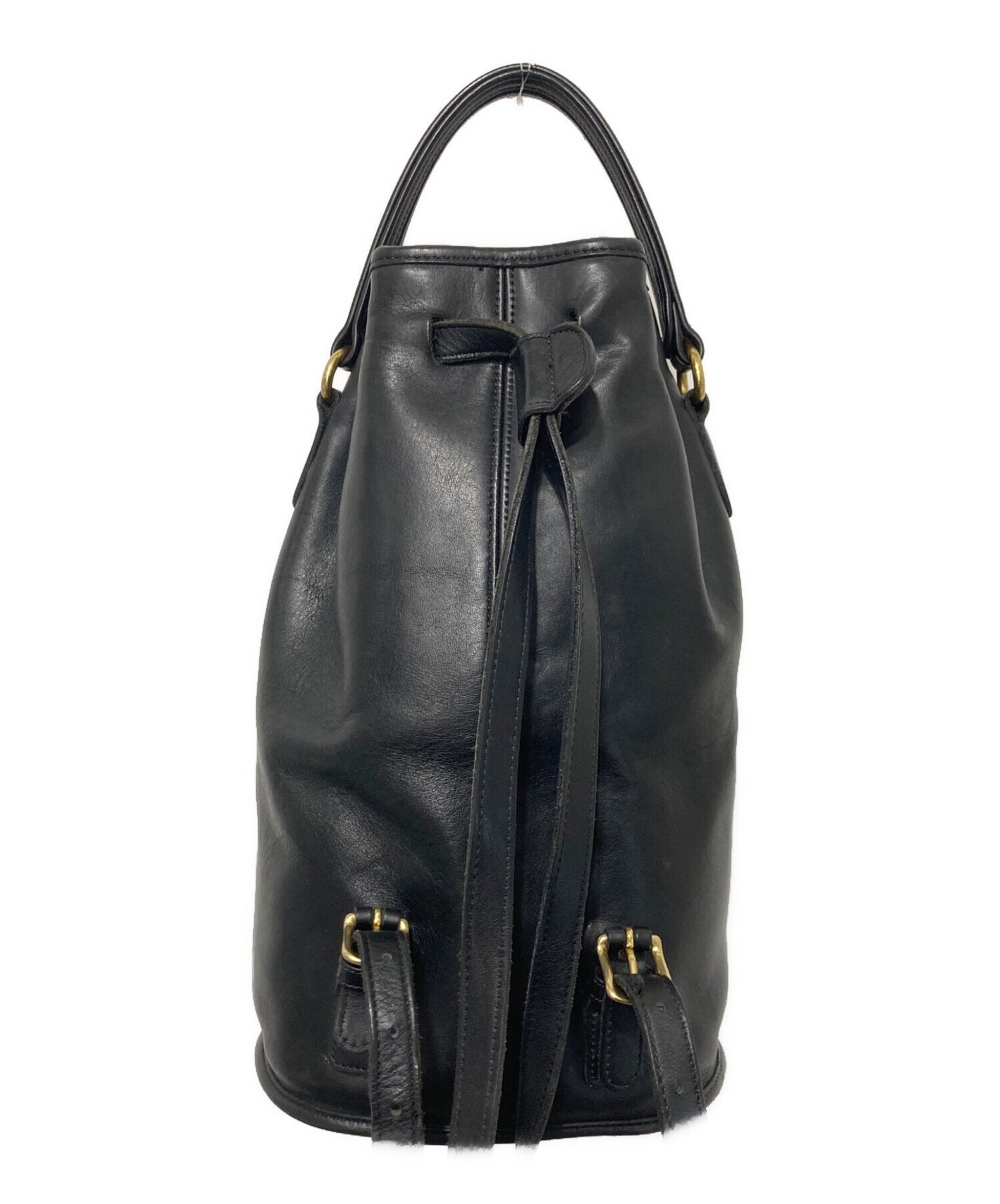 中古・古着通販】COACH (コーチ) バケットレザーリュック ブラック