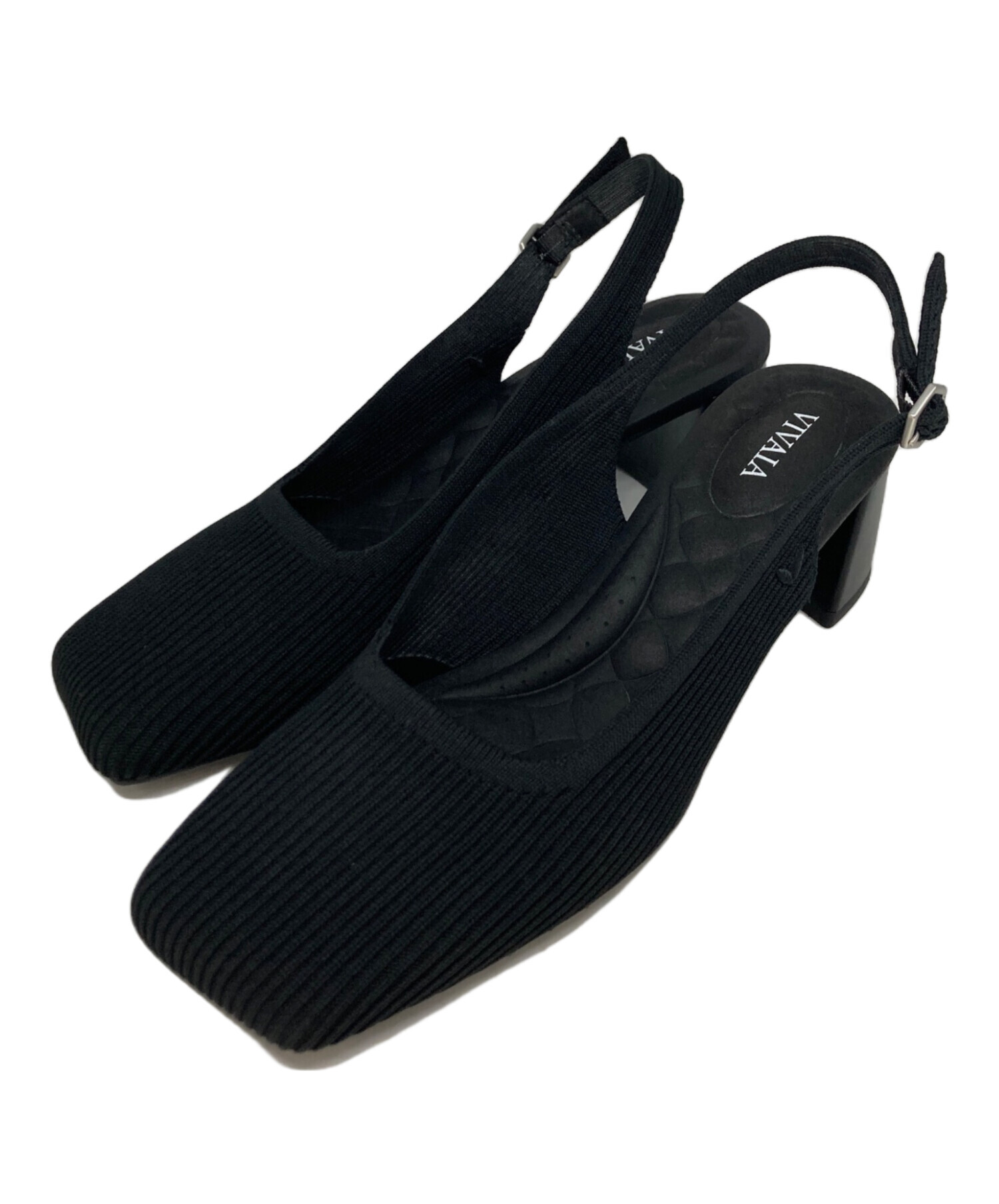 VIVAIA ブラック メッシュ スリングバックパンプス 中古・古着通販】VIVAIA (ビバイア) Margot スリングバック パンプス