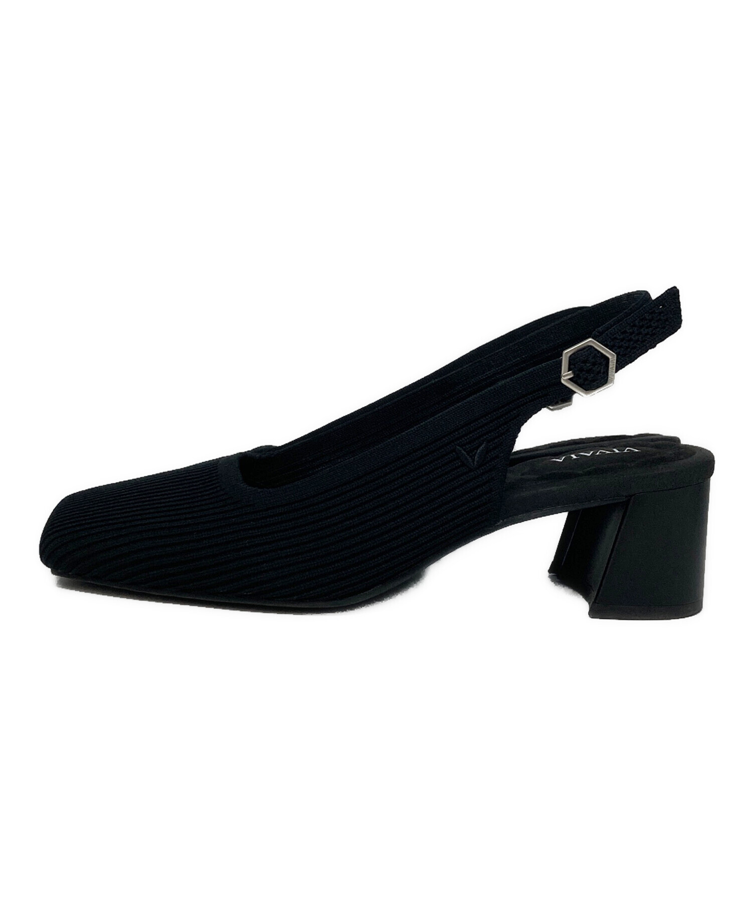 VIVAIA ブラック メッシュ スリングバックパンプス 中古・古着通販】VIVAIA (ビバイア) Margot スリングバック パンプス