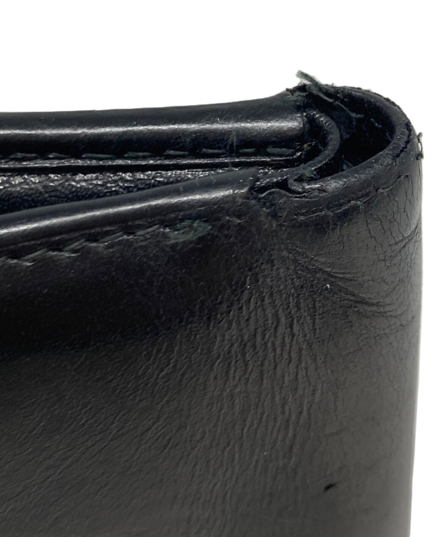 Cartier 二つ折り財布 黒 カーフレザー 中古・古着通販】Cartier (カルティエ) 2つ折り財布 ブラック