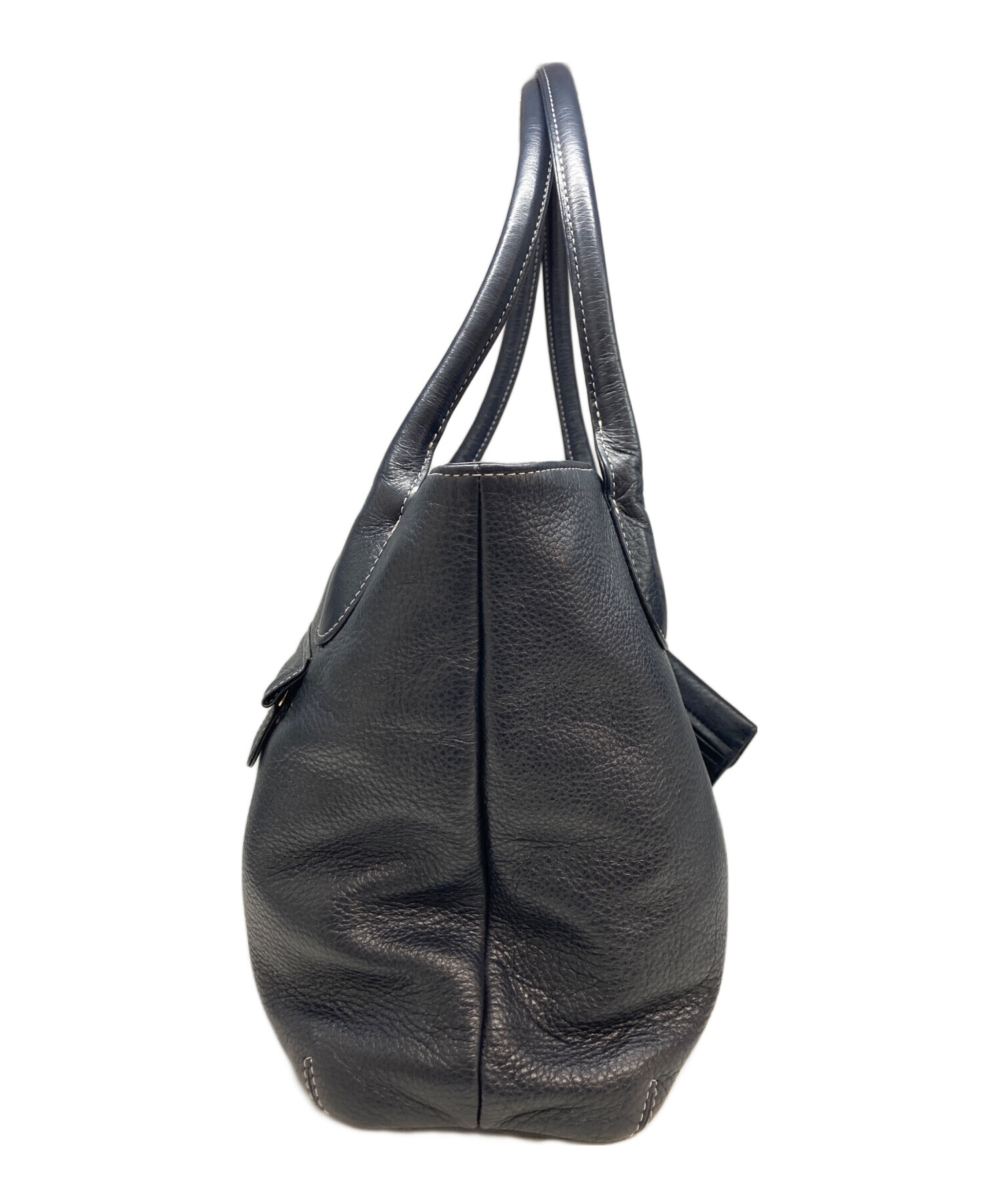 中古・古着通販】KITAMURA (キタムラ) レザートートバッグ ネイビー