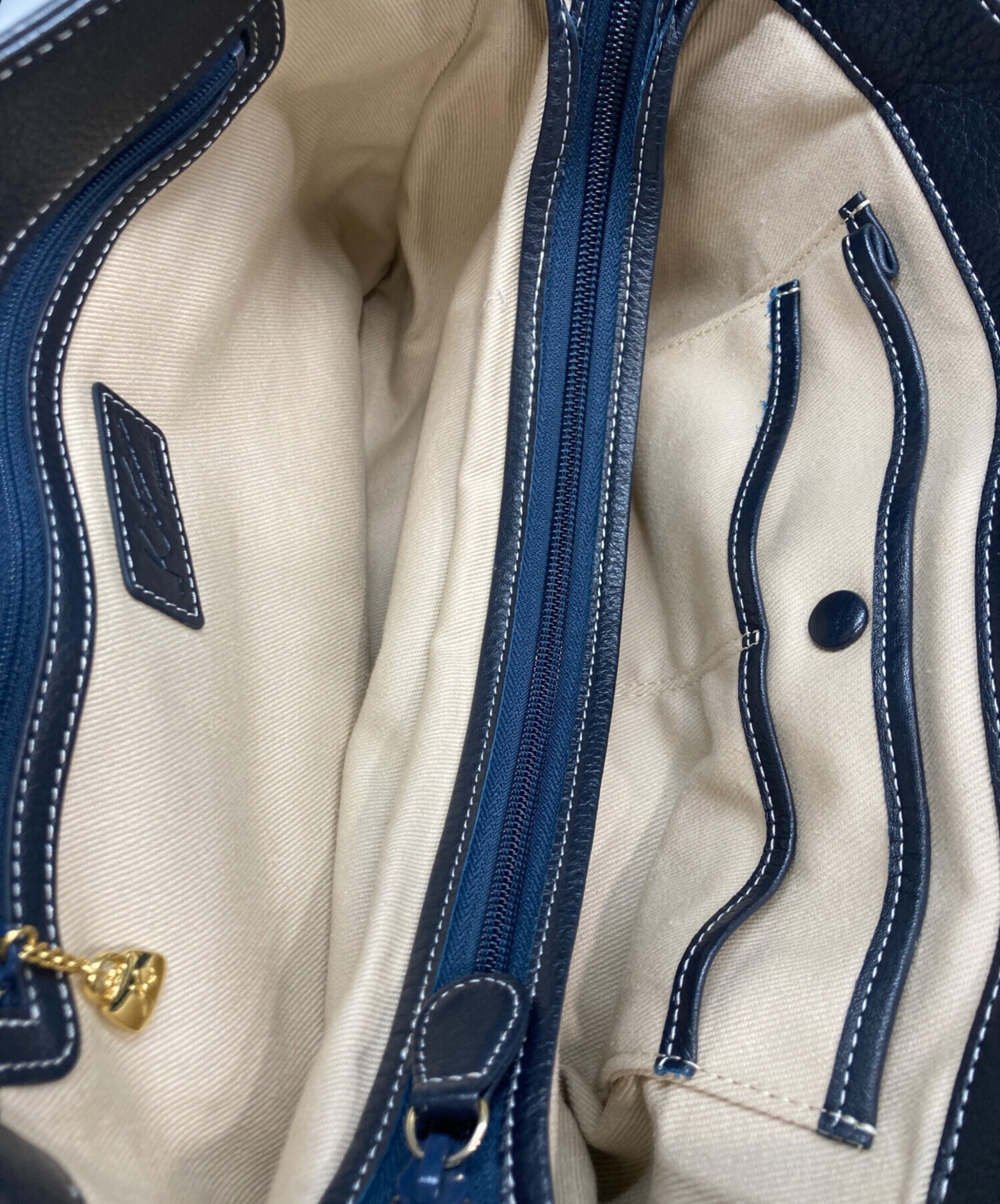 中古・古着通販】KITAMURA (キタムラ) レザートートバッグ ネイビー