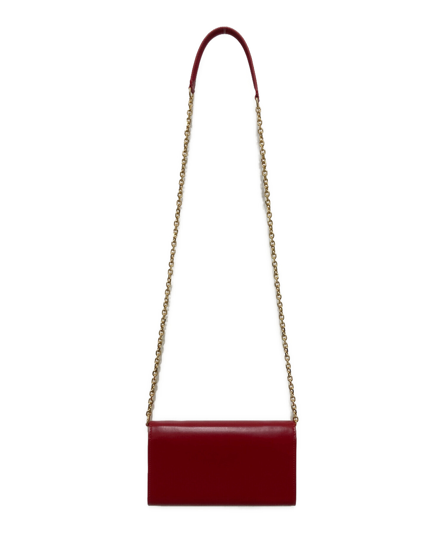 中古・古着通販】CELINE (セリーヌ) チェーンウォレット レッド