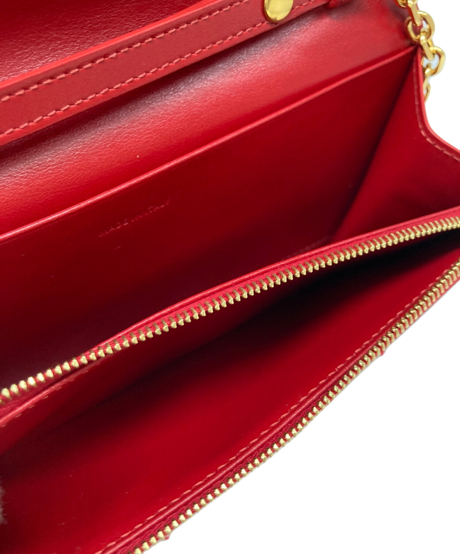 中古・古着通販】CELINE (セリーヌ) チェーンウォレット レッド