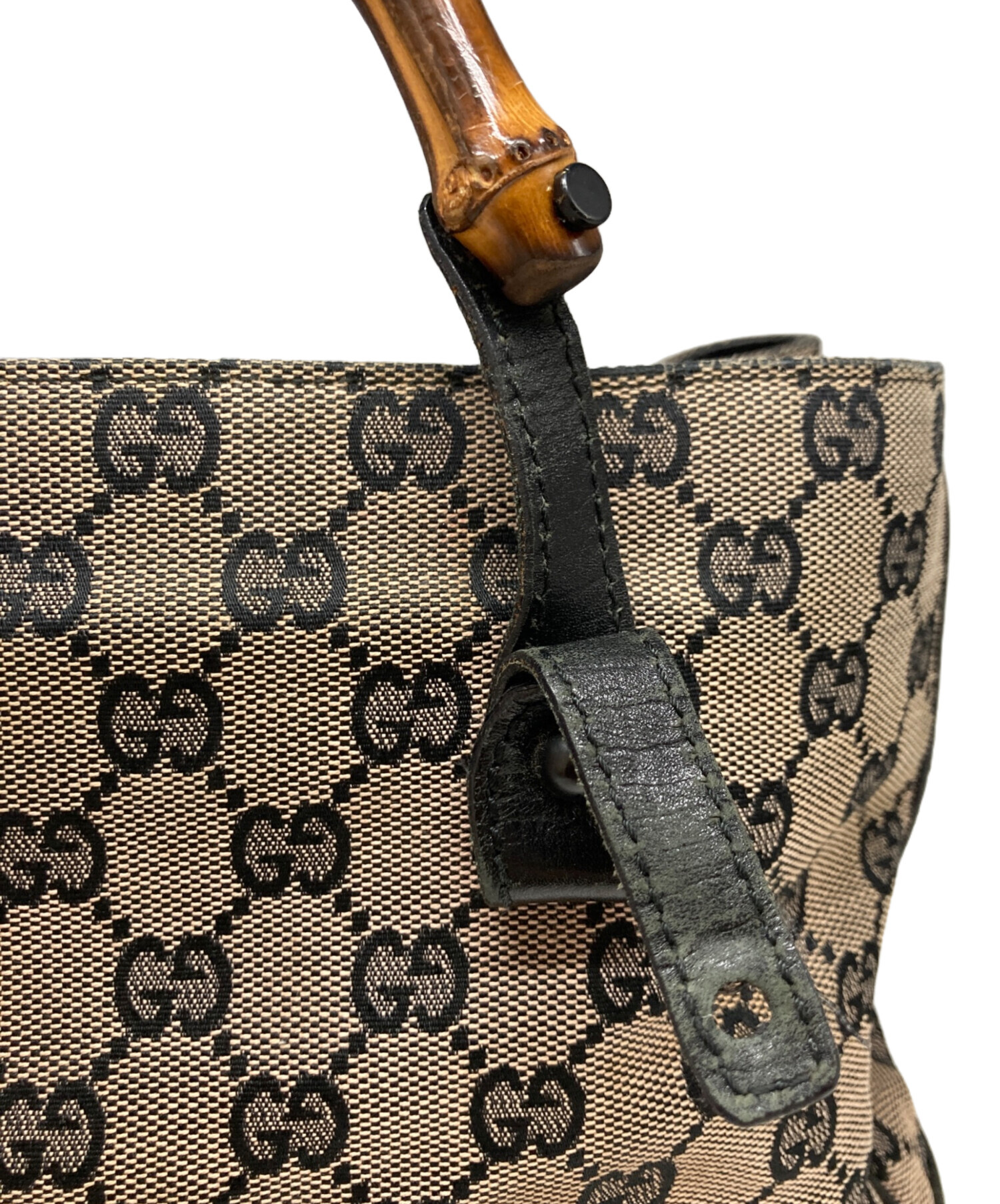 中古・古着通販】GUCCI (グッチ) GGキャンバスバンブートートバッグ