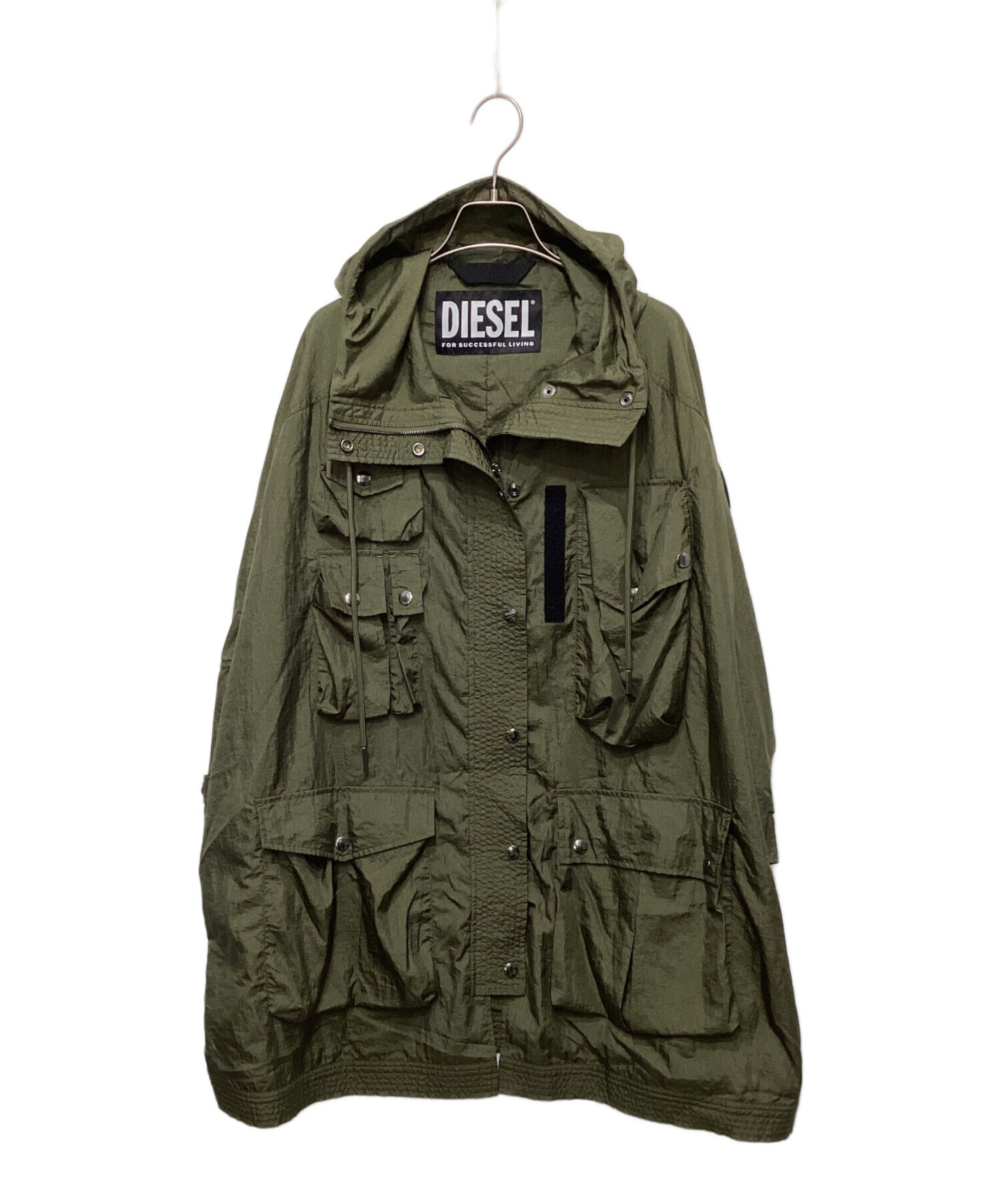 中古・古着通販】DIESEL (ディーゼル) ナイロンモッズコート カーキ
