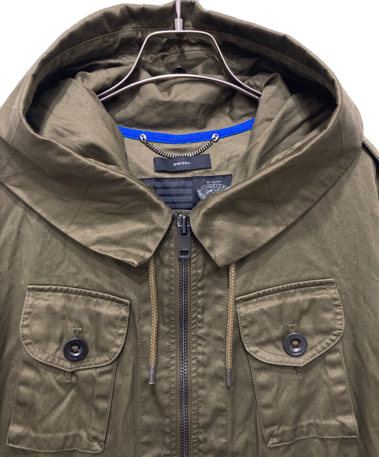 中古・古着通販】DIESEL (ディーゼル) 半袖モッズコート カーキ サイズ