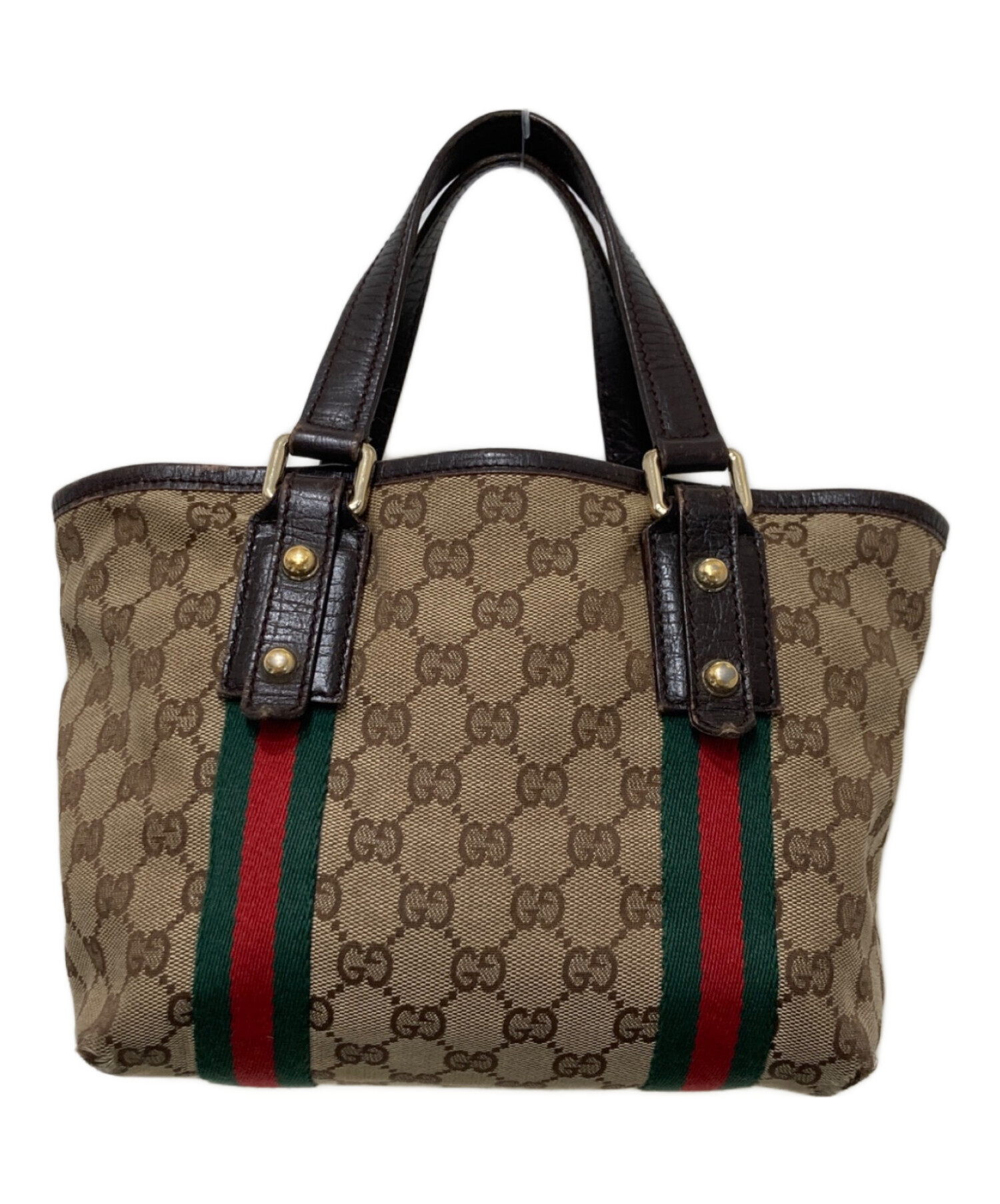 GUCCI キャンパスハンドバッグ　中古品 中古・古着通販】GUCCI (グッチ) GGキャンバスミニ ハンドバッグ