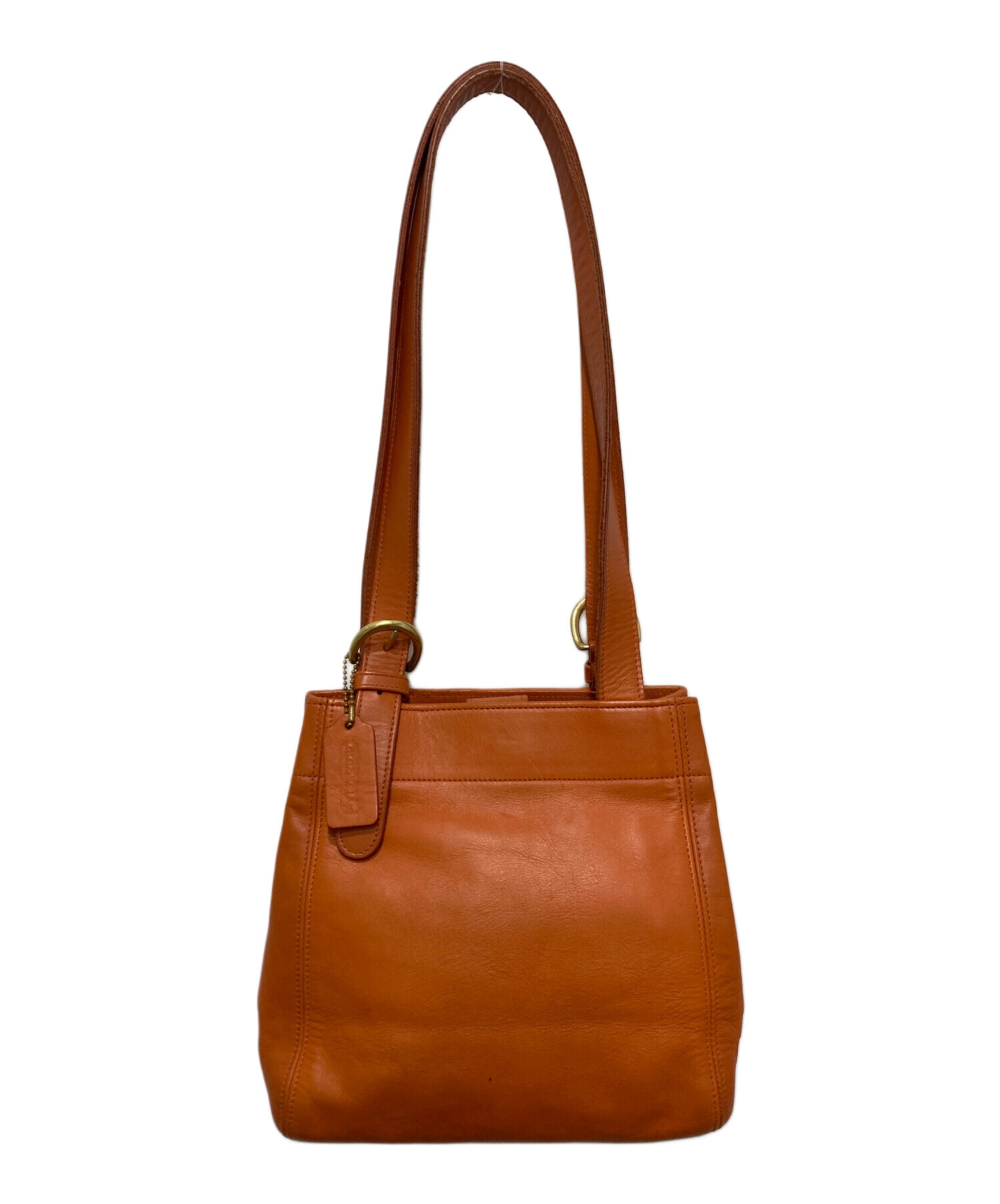 中古・古着通販】COACH (コーチ) レザートートバッグ オレンジ