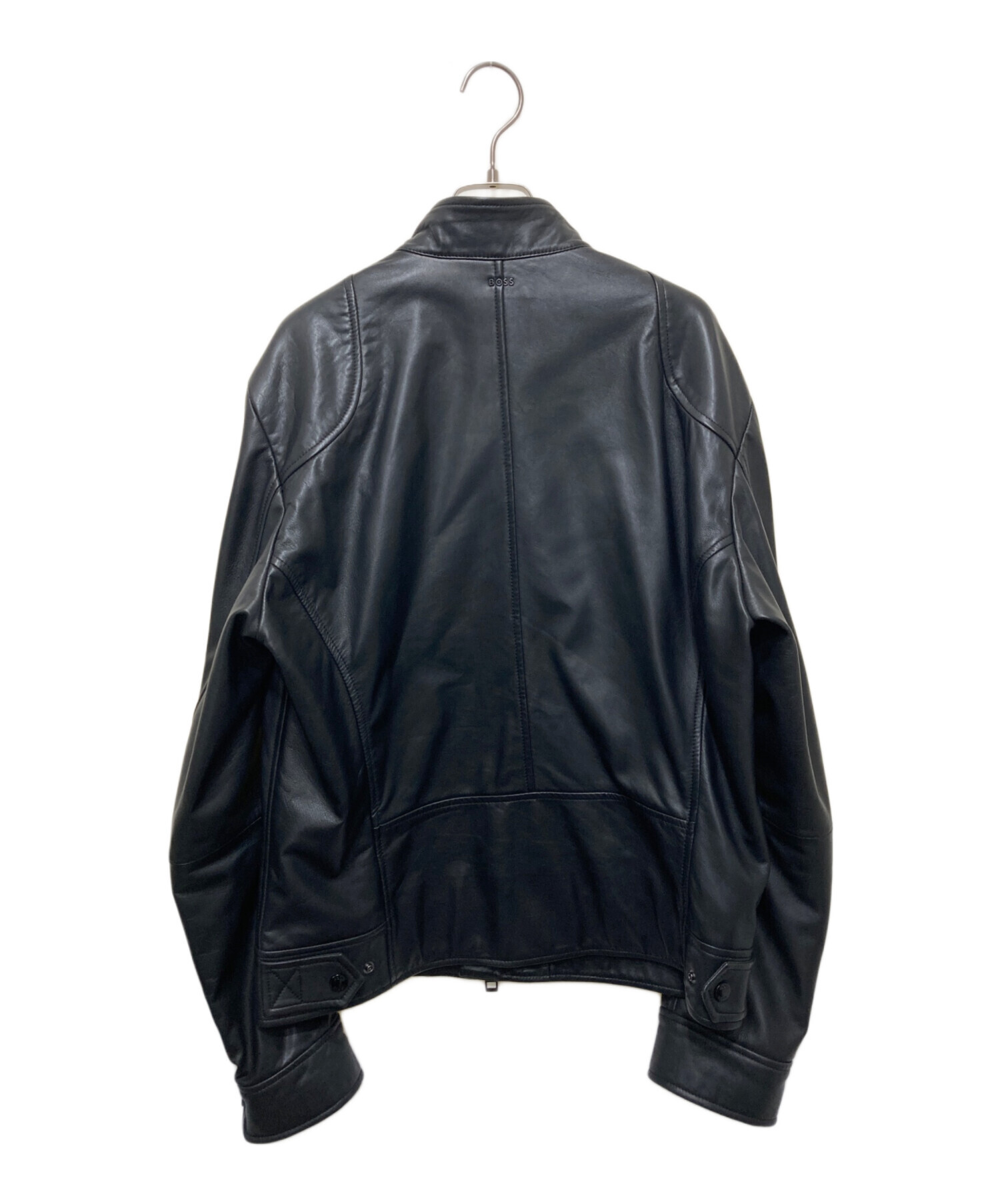 HUGO BOSS レザー シングルライダースジャケット 50 XL メンズ 中古・古着通販】HUGO BOSS (ヒューゴ ボス) レザーシングルライダース