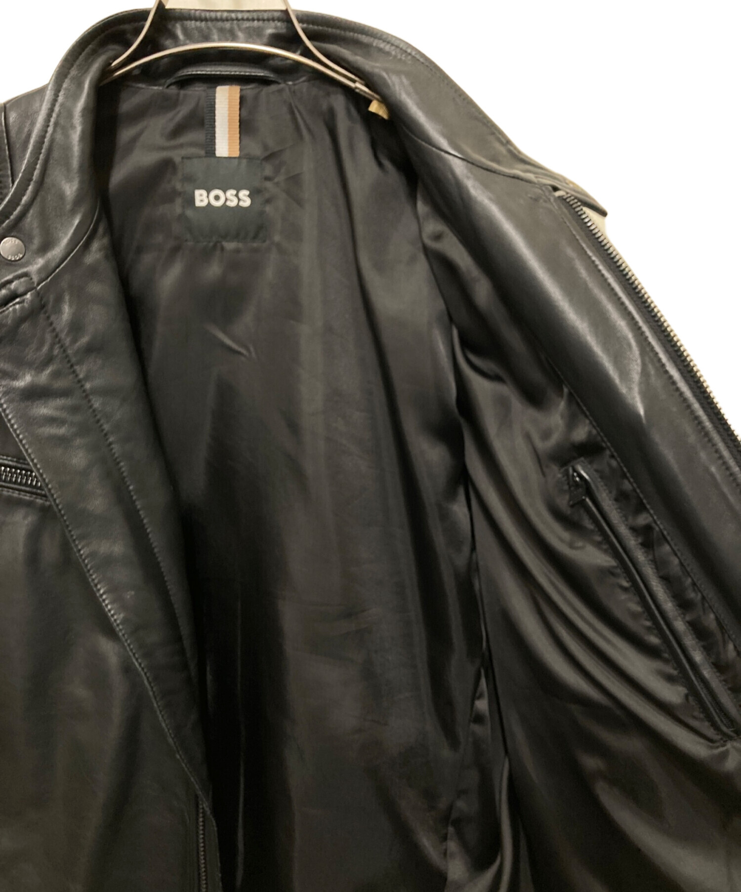中古・古着通販】HUGO BOSS (ヒューゴ ボス) レザーシングルライダース