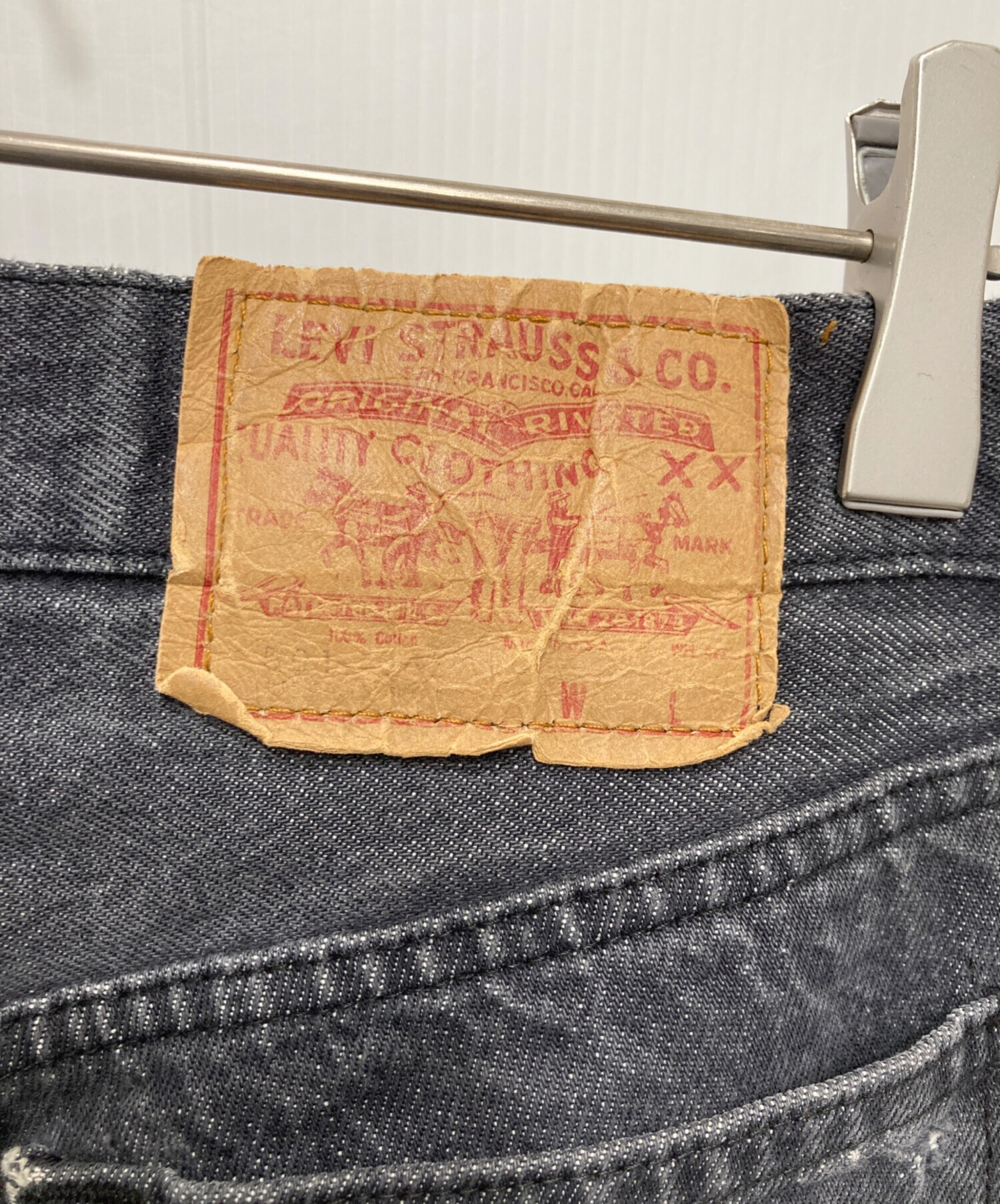 中古・古着通販】LEVI'S (リーバイス) 80's 先染め501ブラックデニム