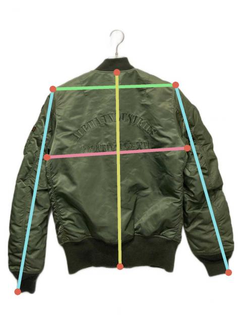 中古・古着通販】ALPHA (アルファ) ワッペンMA-1ジャケット カーキ