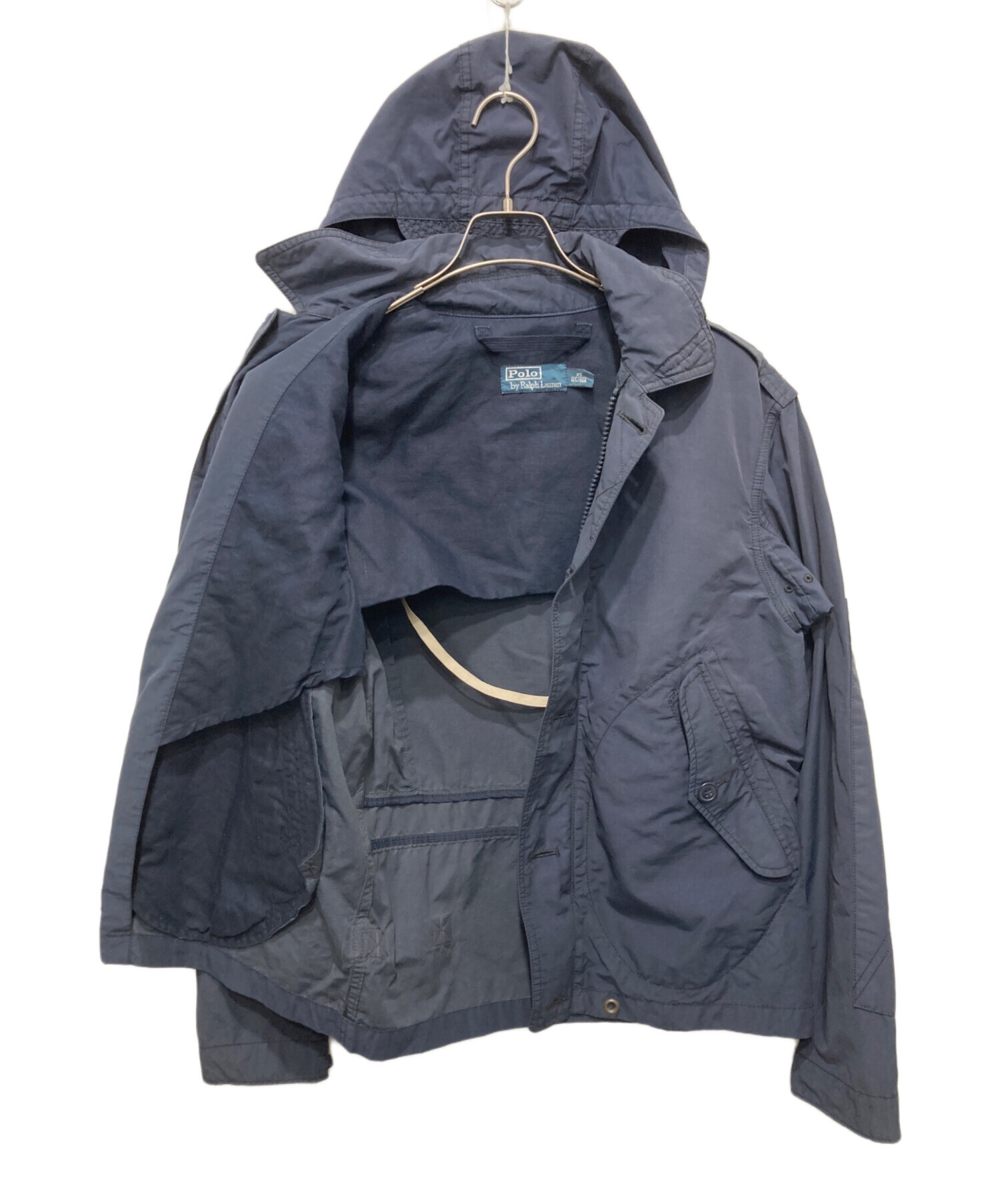 POLO ネイビー ファー付きミリタリージャケット 中古・古着通販】POLO RALPH LAUREN (ポロ・ラルフローレン