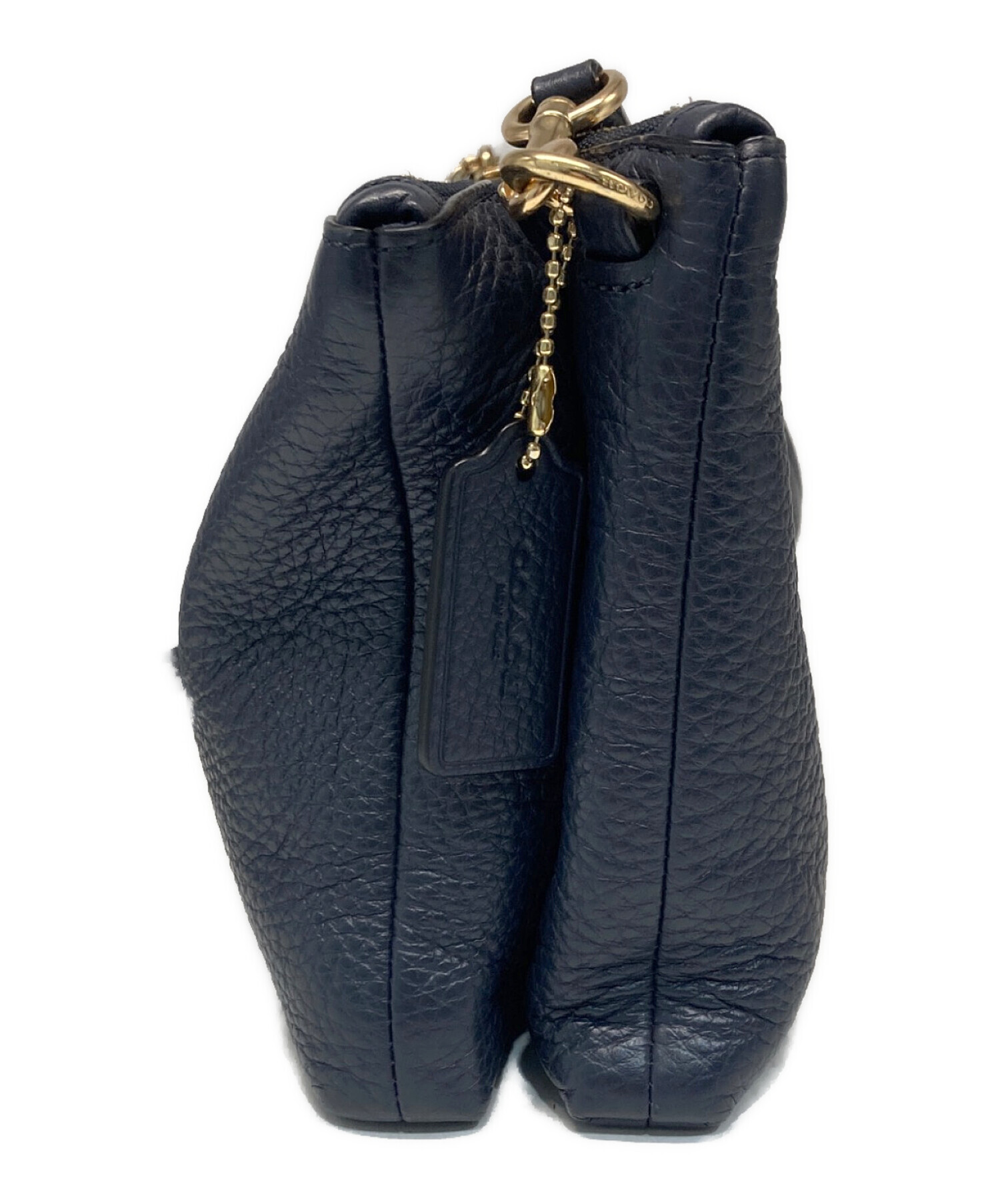 COACH レイラ ダブルジップ ショルダーバッグ ネイビー 中古・古着通販】COACH (コーチ) レイラ ショルダーバッグ ネイビー