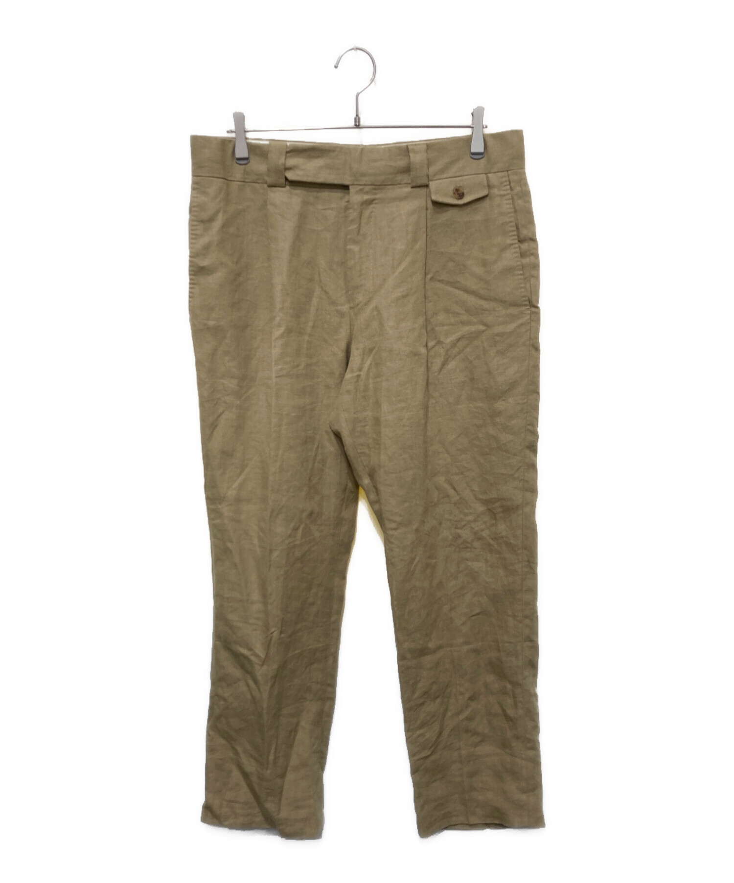 中古・古着通販】CARUSO (カルーゾ) リネンスラックスパンツ ベージュ