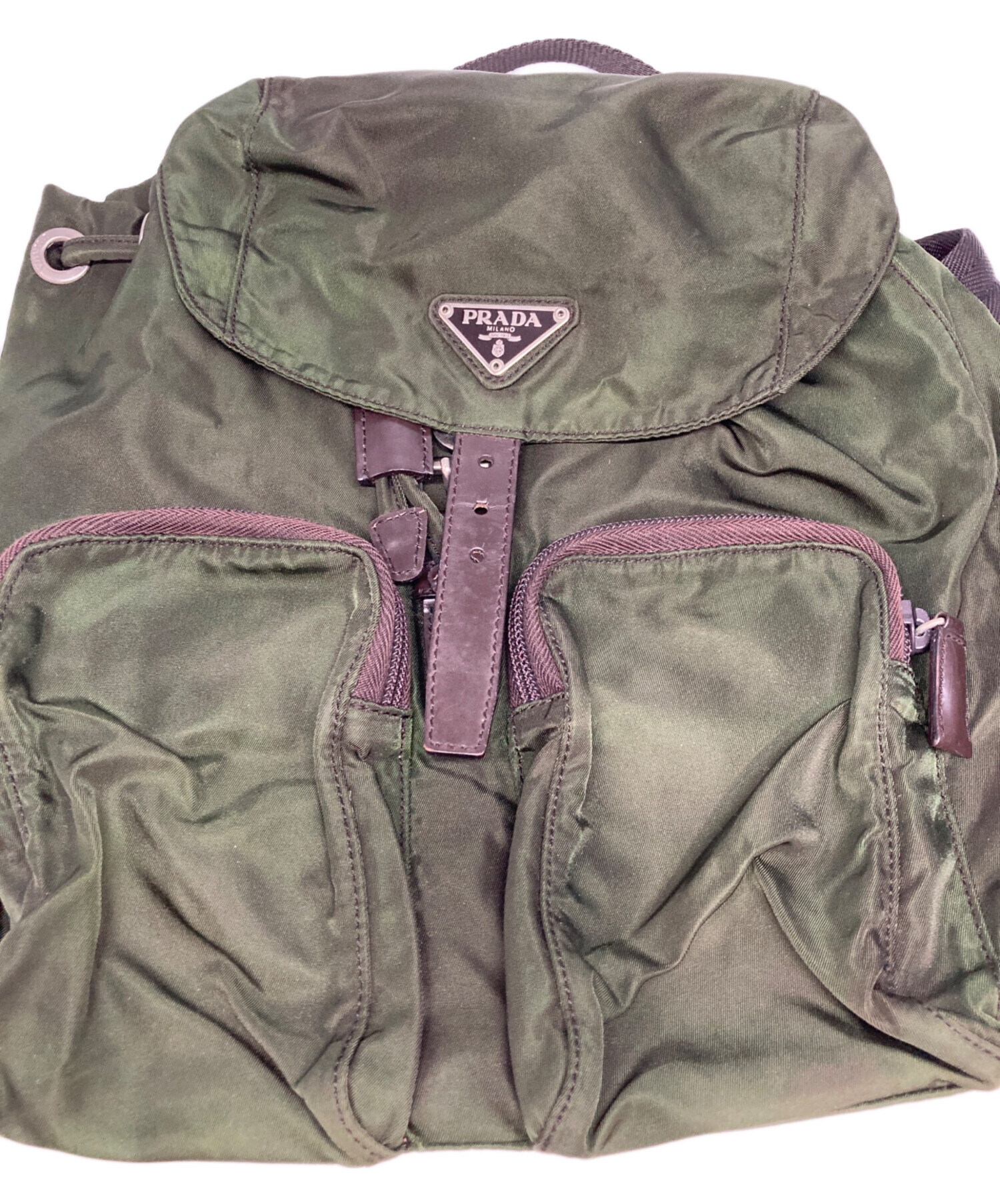 中古・古着通販】PRADA (プラダ) ヴェラ ナイロンリュック オリーブ