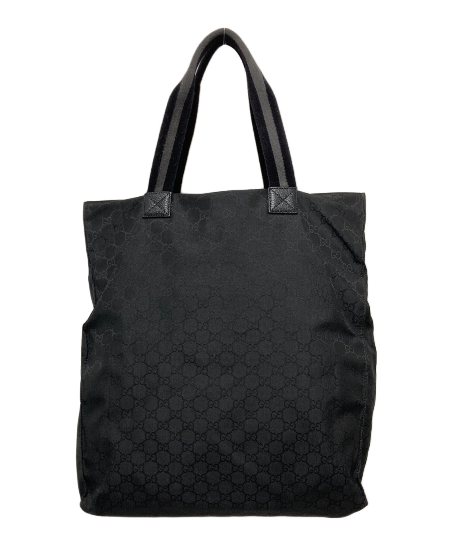 GUCCI ナイロントート 黒 伊製 美品 中古・古着通販】GUCCI (グッチ) GGナイロン トートバッグ ブラック