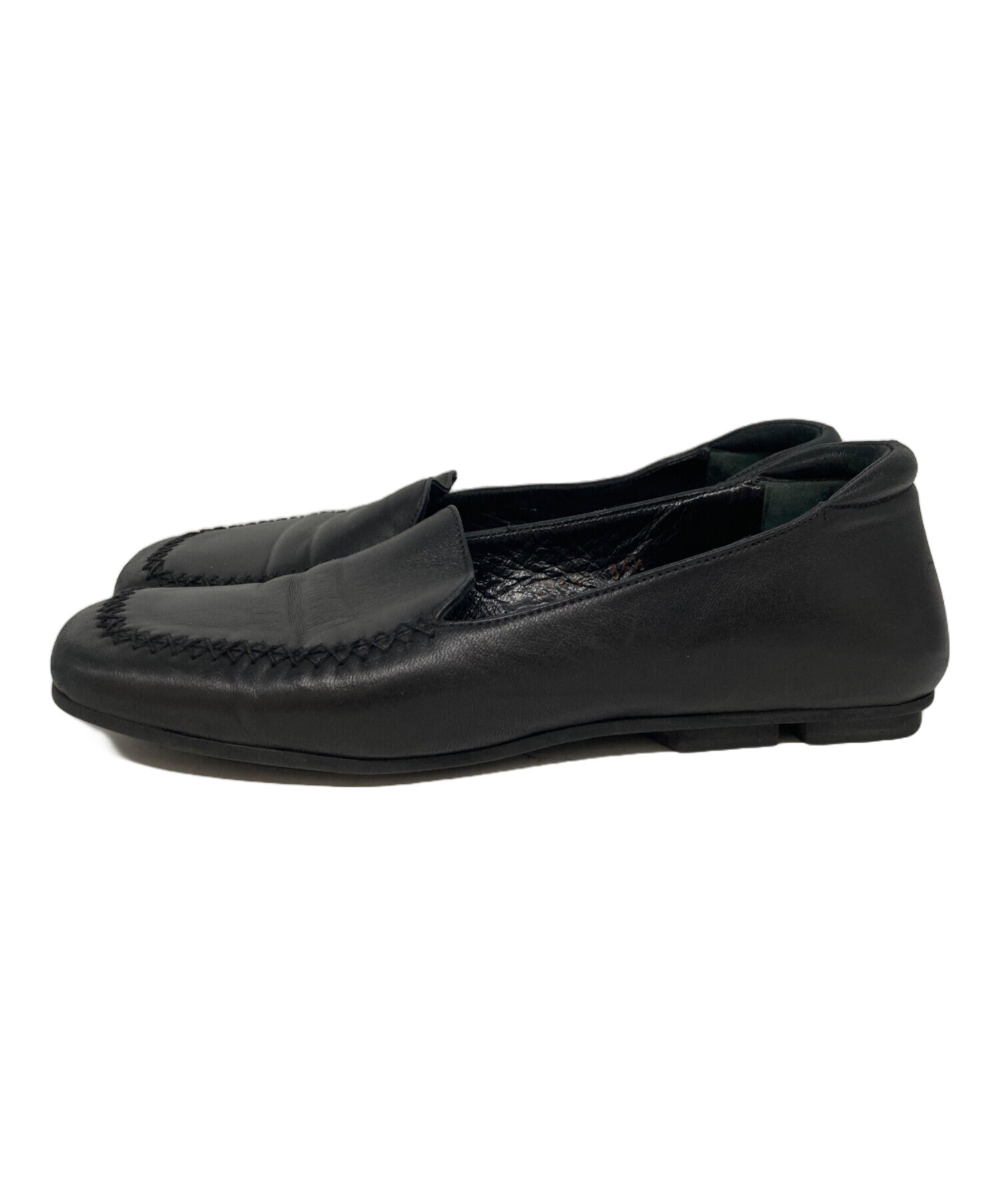 中古・古着通販】PRADA (プラダ) スクウェアトゥローファー ブラック