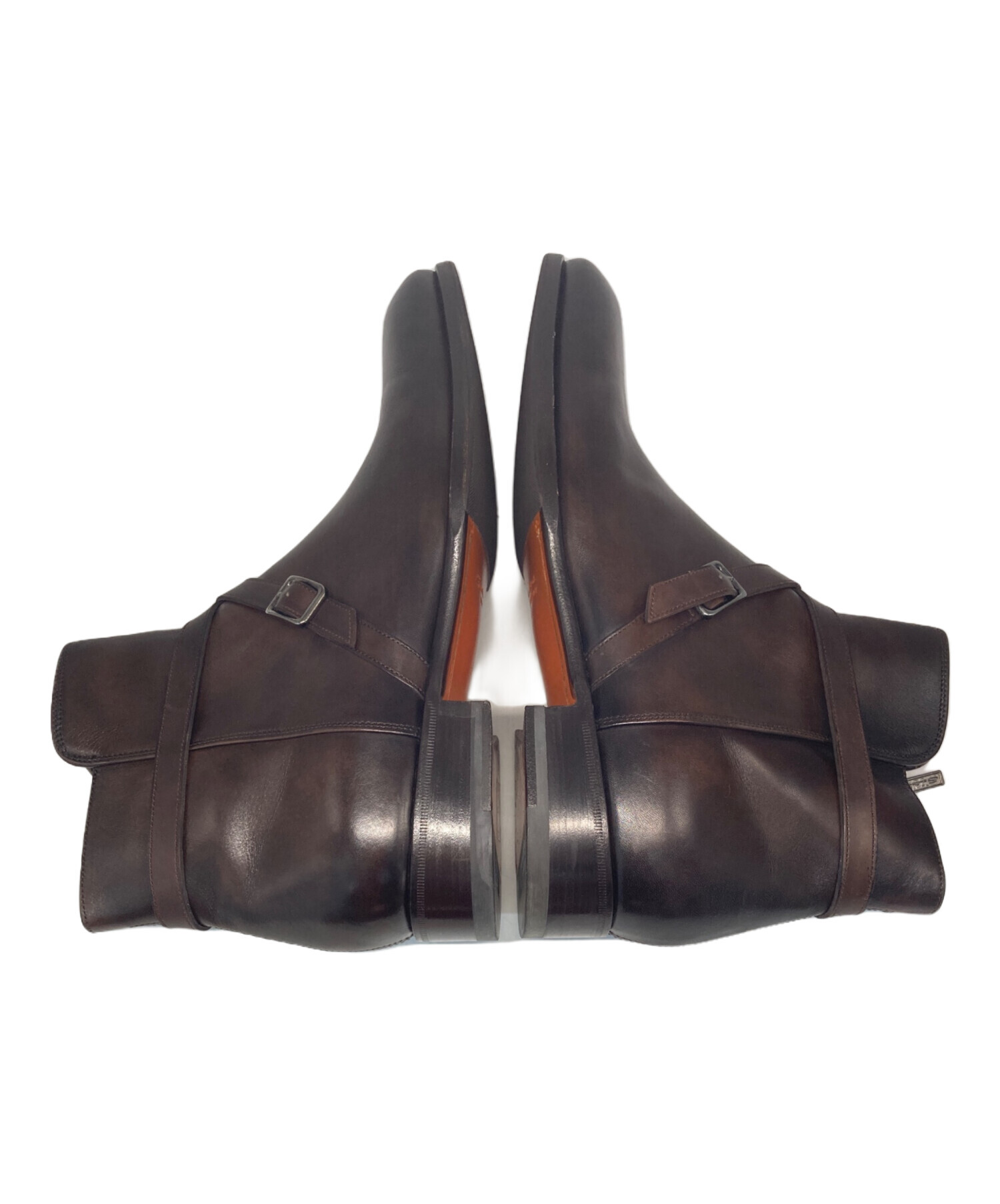 未使用✨Santoni サントーニ　ショートブーツ　ブラウン　53452 レザー 中古・古着通販】Santoni (サントーニ) サイドジップブーツ ブラウン