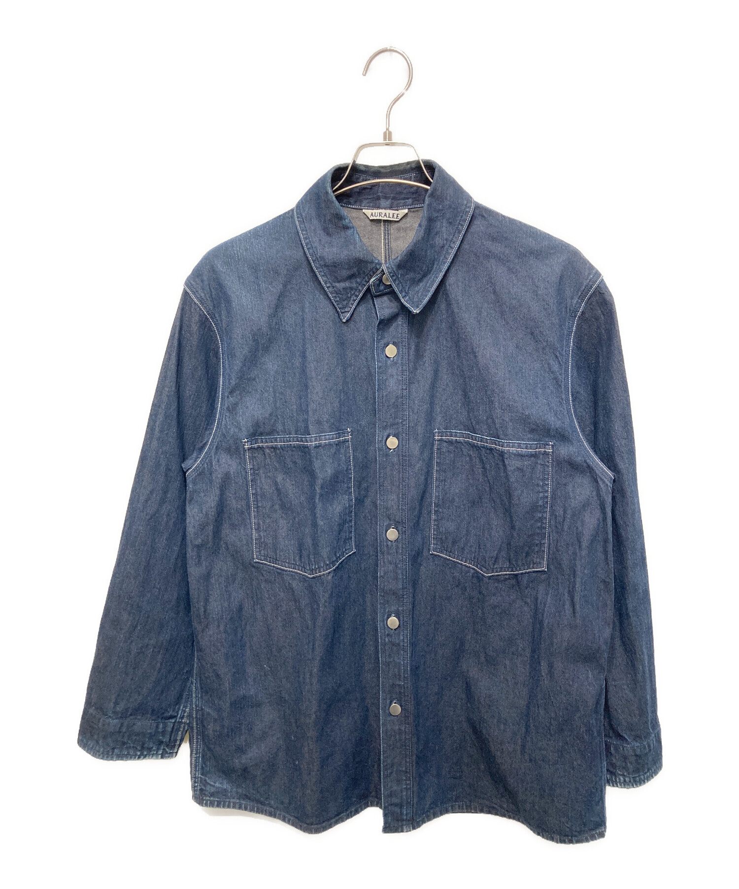 AURALEE デニムシャツブルゾン Mサイズ ブラウン 中古・古着通販】AURALEE (オーラリー) HARD TWIST LIGHT DENIM SHIRTS