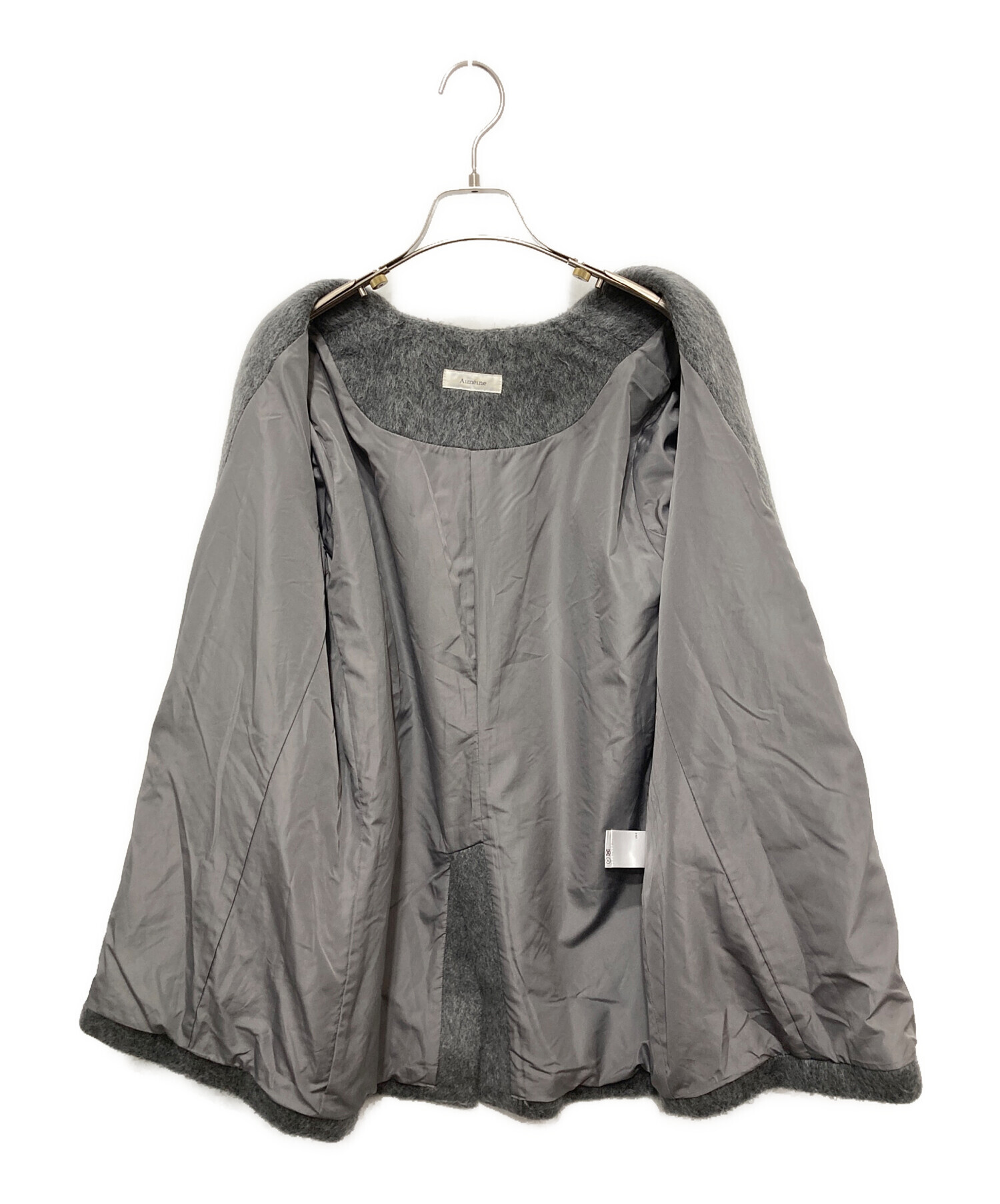 中古・古着通販】Aimeine (エメイン) ノーカラー シャギー ジャケット 中古・古着通販】Aimeine (エメイン) ノーカラー シャギー ジャケット