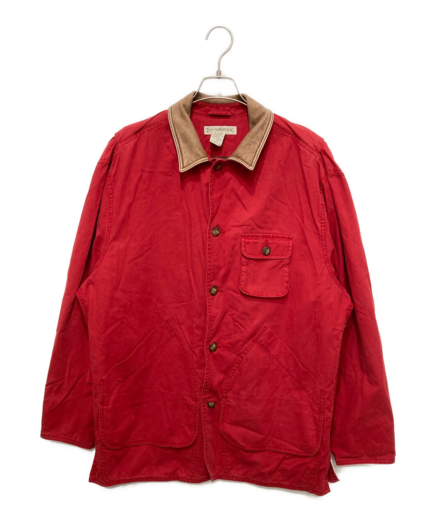 【希少】80s-90s オールドバナリパ ハンティングジャケット 襟レザー 中古・古着通販】BANANA REPUBLIC (バナナリパブリック) 90'sオールド