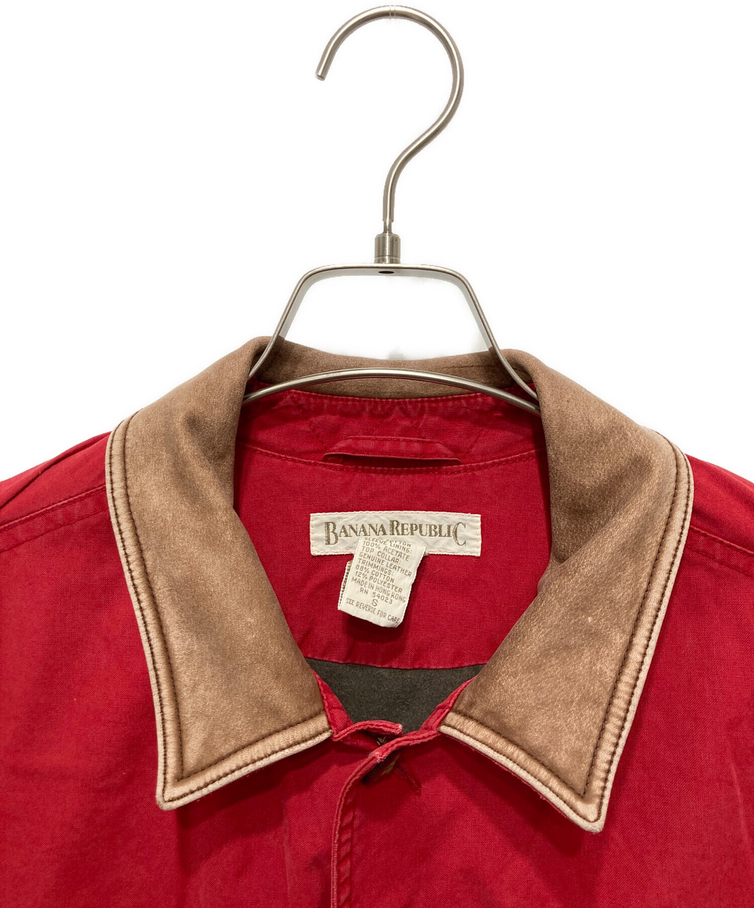 【希少】80s-90s オールドバナリパ ハンティングジャケット 襟レザー 中古・古着通販】BANANA REPUBLIC (バナナリパブリック) 90'sオールド