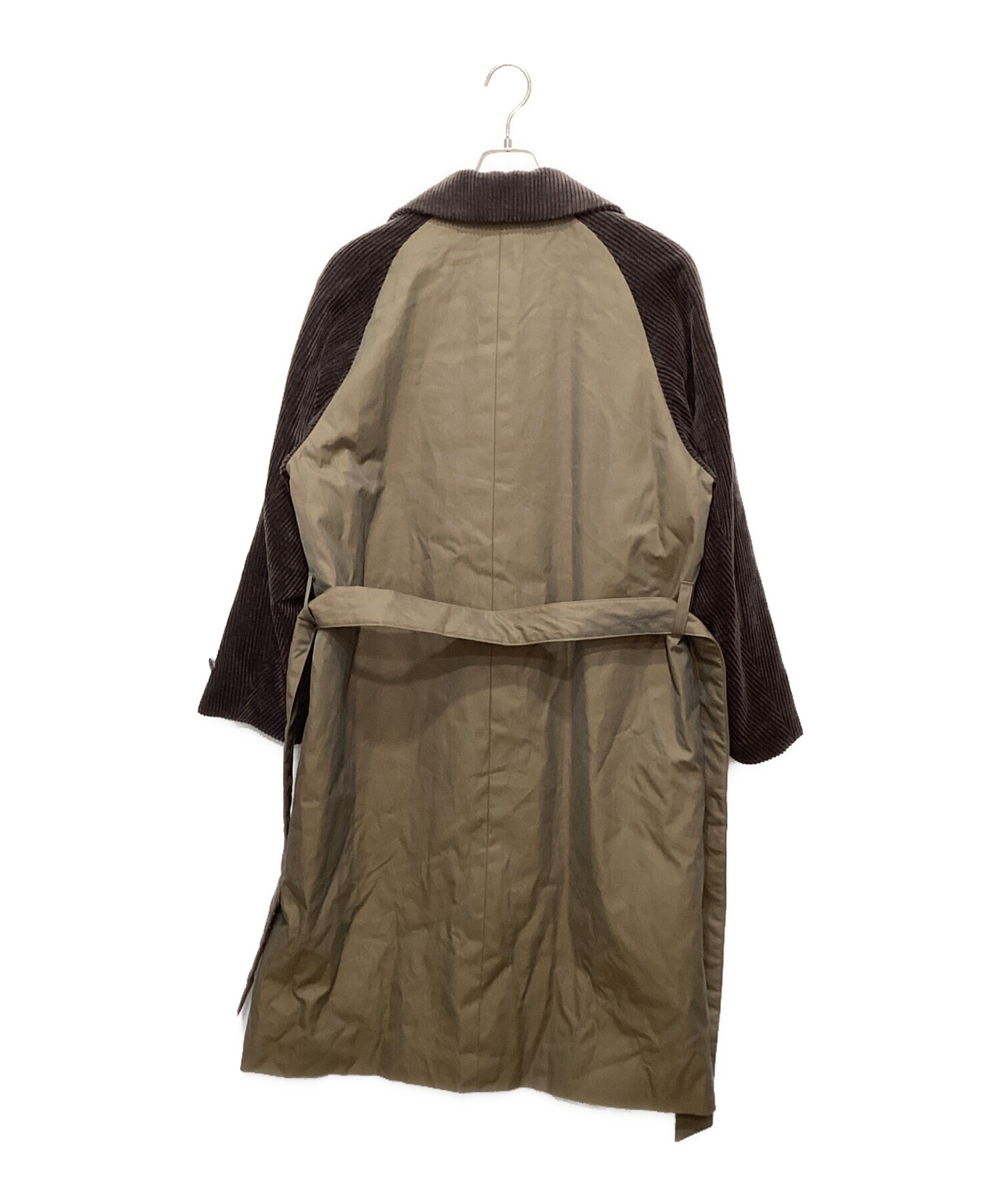 メゾンスペシャル 異素材 コンビ シャンブレーギャバ オーバー ダブル コート 中古・古着通販】MAISON SPECIAL (メゾンスペシャル) シャンブレー