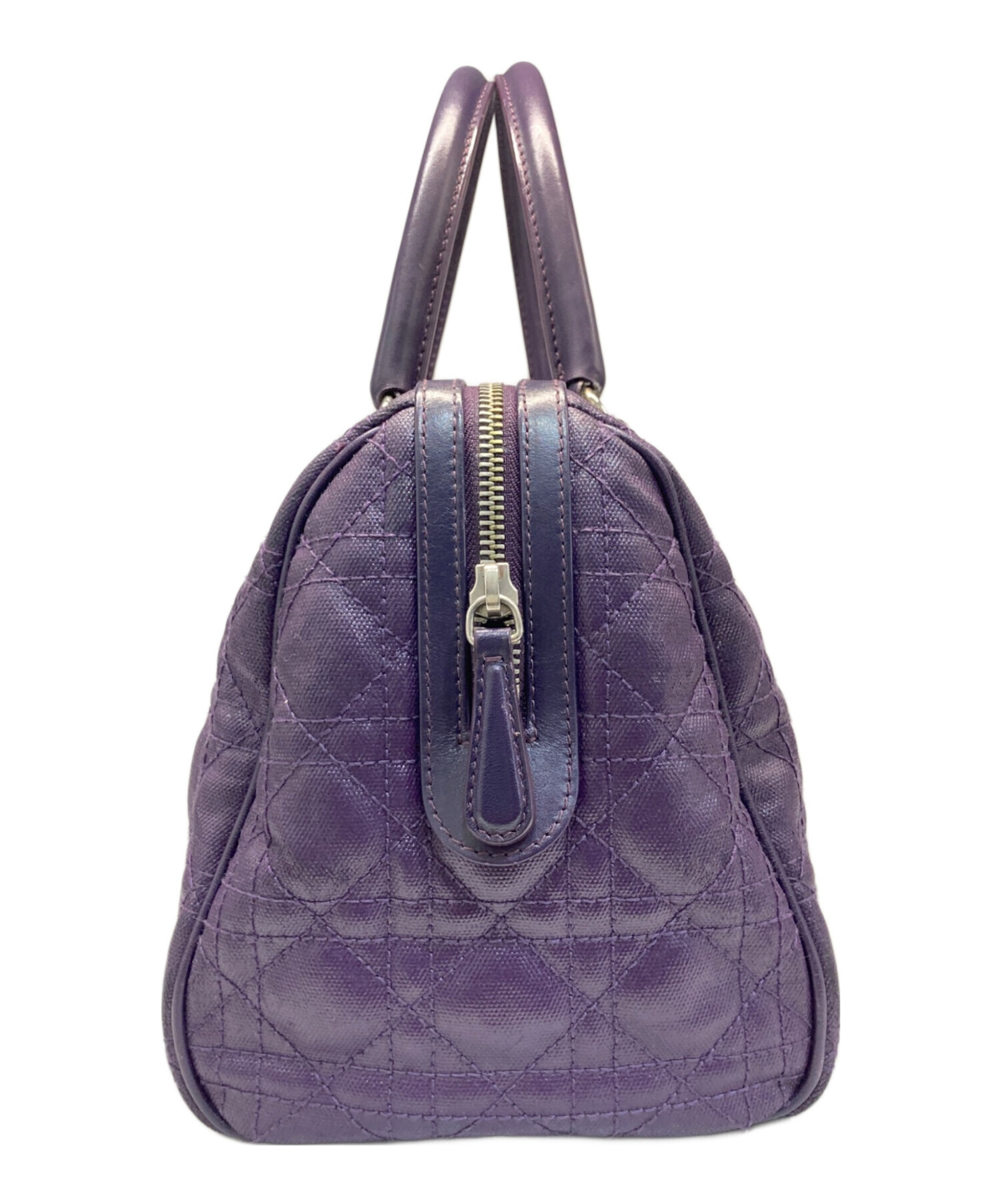 希少　Christian Dior カナージュ ハンドバッグ　ナイロン　パープル 中古・古着通販】Christian Dior (クリスチャン ディオール