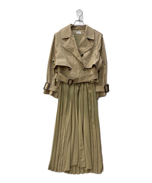 中古・古着通販】Ameri (アメリ) 3WAY SHEER DOCKING COAT ベージュ