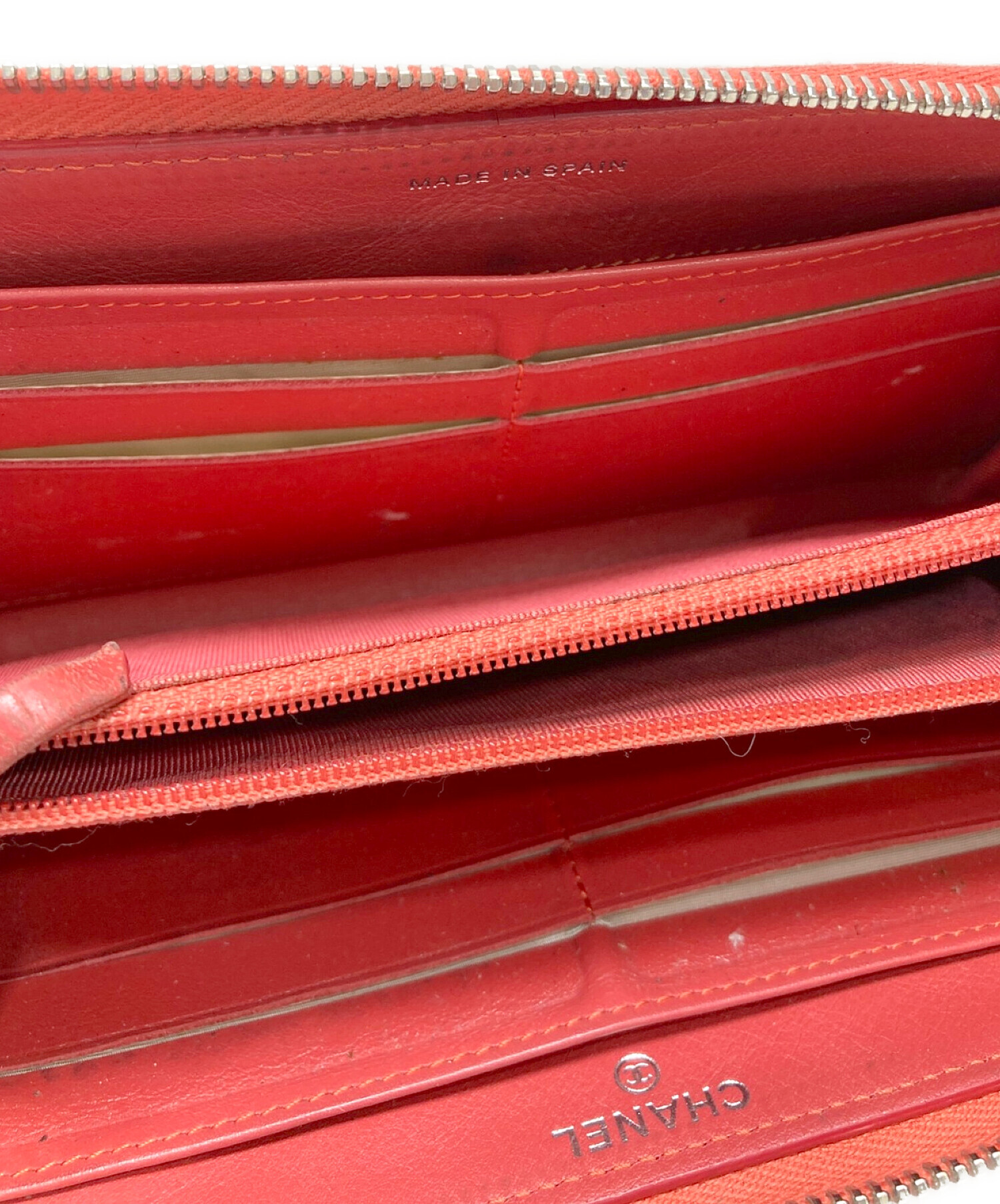 中古・古着通販】CHANEL (シャネル) エナメル長財布 オレンジ