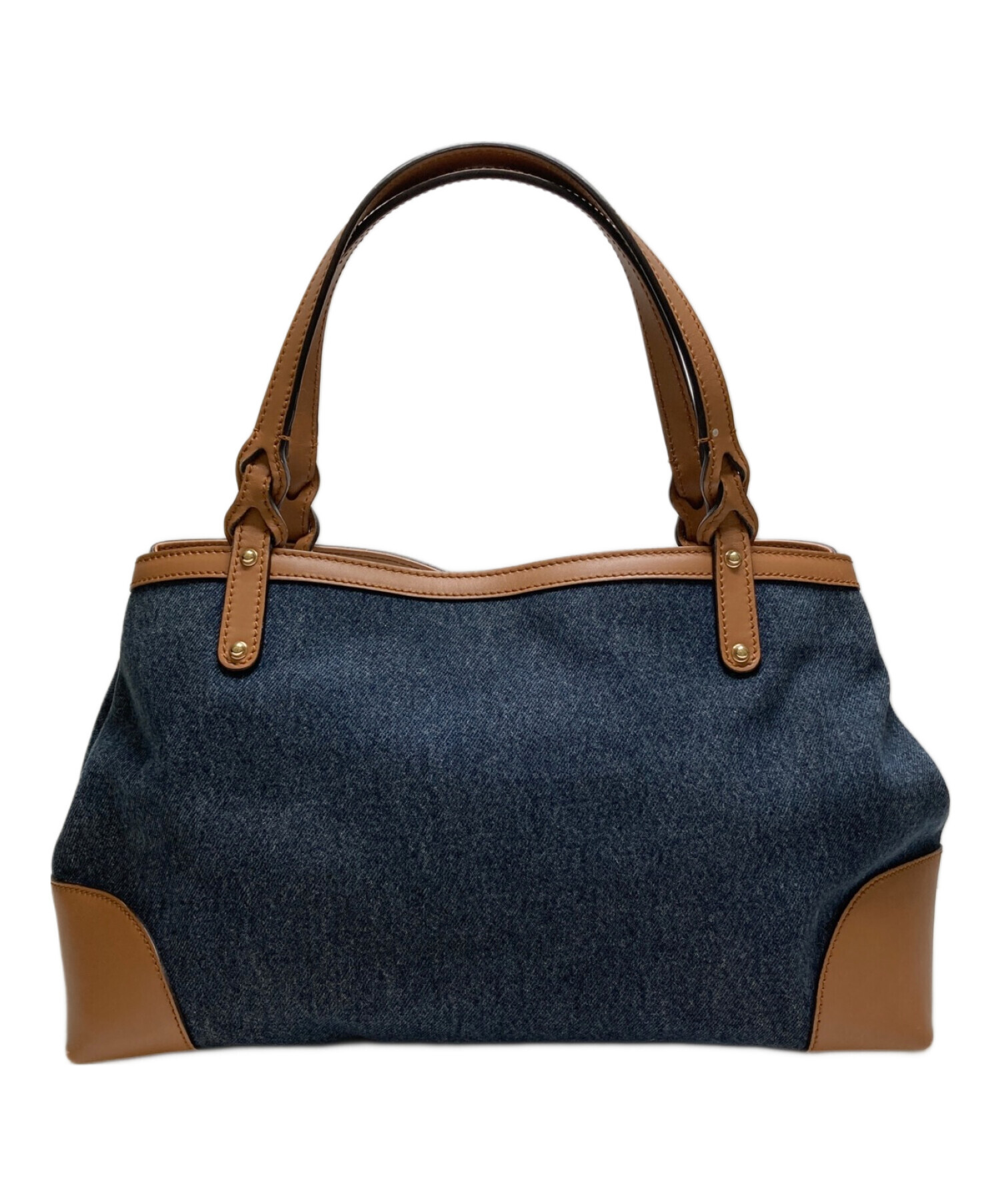 中古・古着通販】GUCCI (グッチ) デニムレザートートバッグ