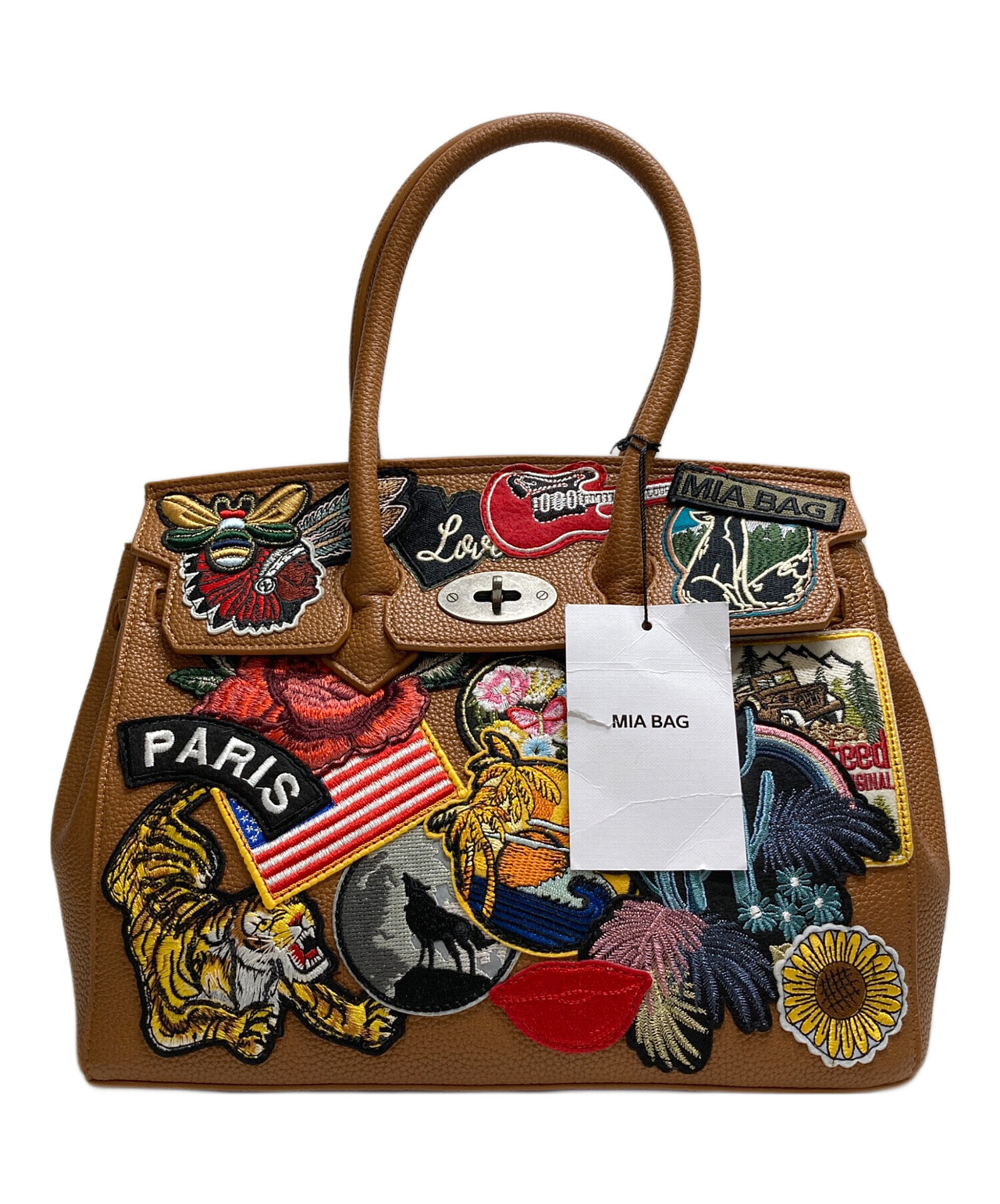 中古・古着通販】MIA BAG (ミーアバッグ) ワッペンハンドバッグ 