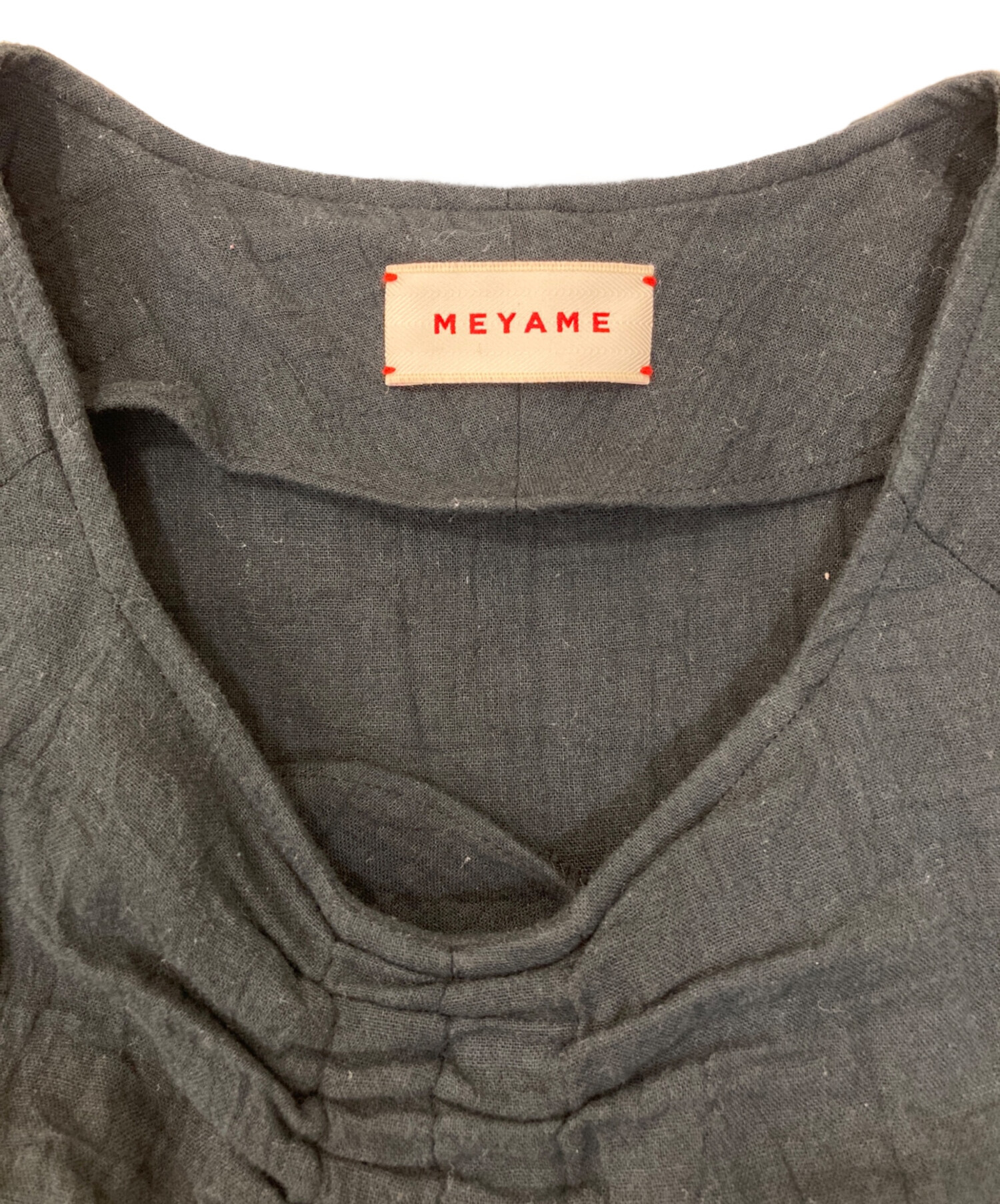 中古・古着通販】MEYAME (メヤメ) 半袖ワンピース ブラック サイズ 