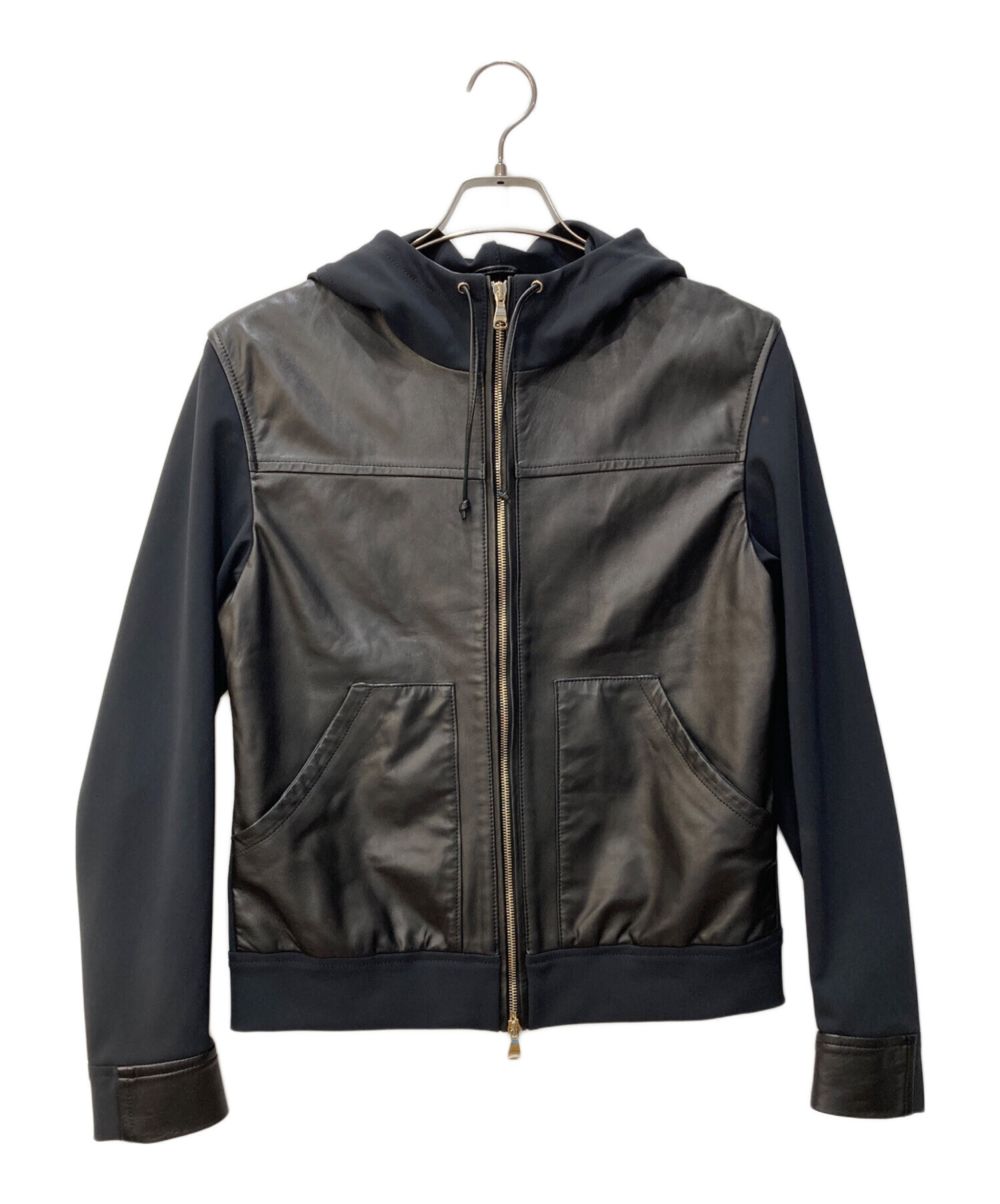 中古・古着通販】EMMETI (エンメティ) ラムレザー切替フーデッド