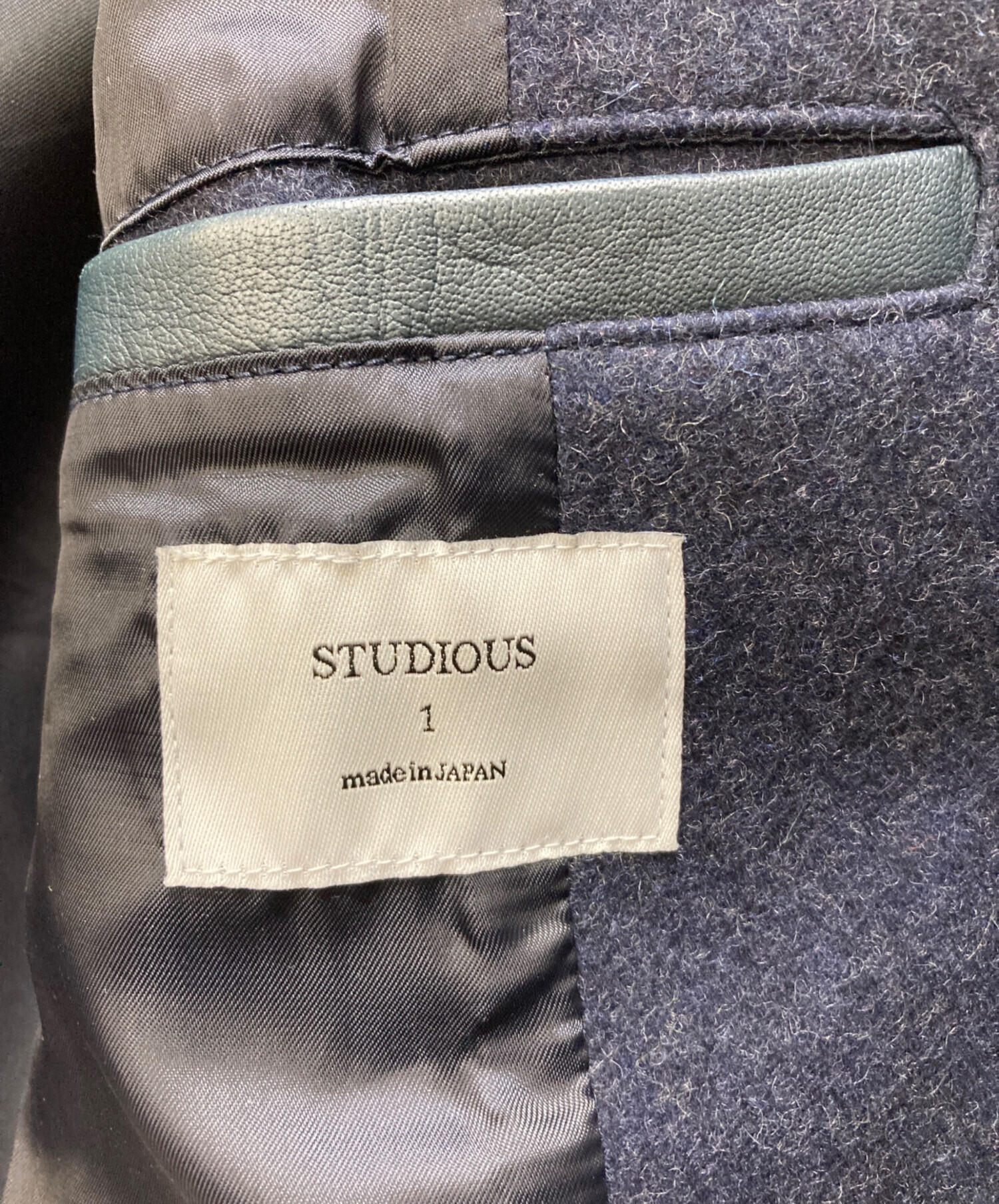 中古・古着通販】STUDIOUS (ステュディオス) レザー切替スタジャン