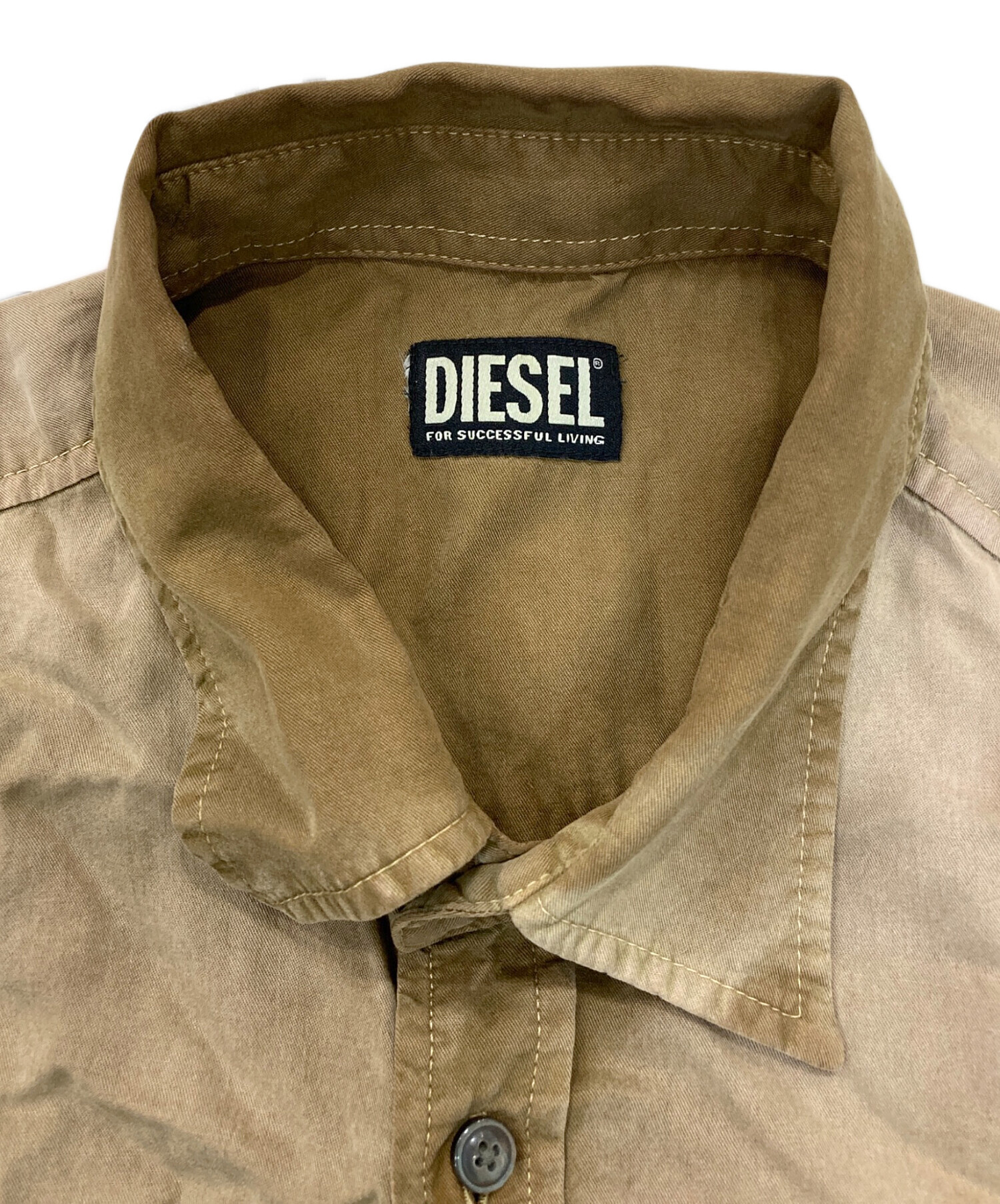 DIESEL S-UMBE-TREAT デニムシャツ 48 中古・古着通販】DIESEL (ディーゼル) S-Umbe-Treat Shirt ベージュ
