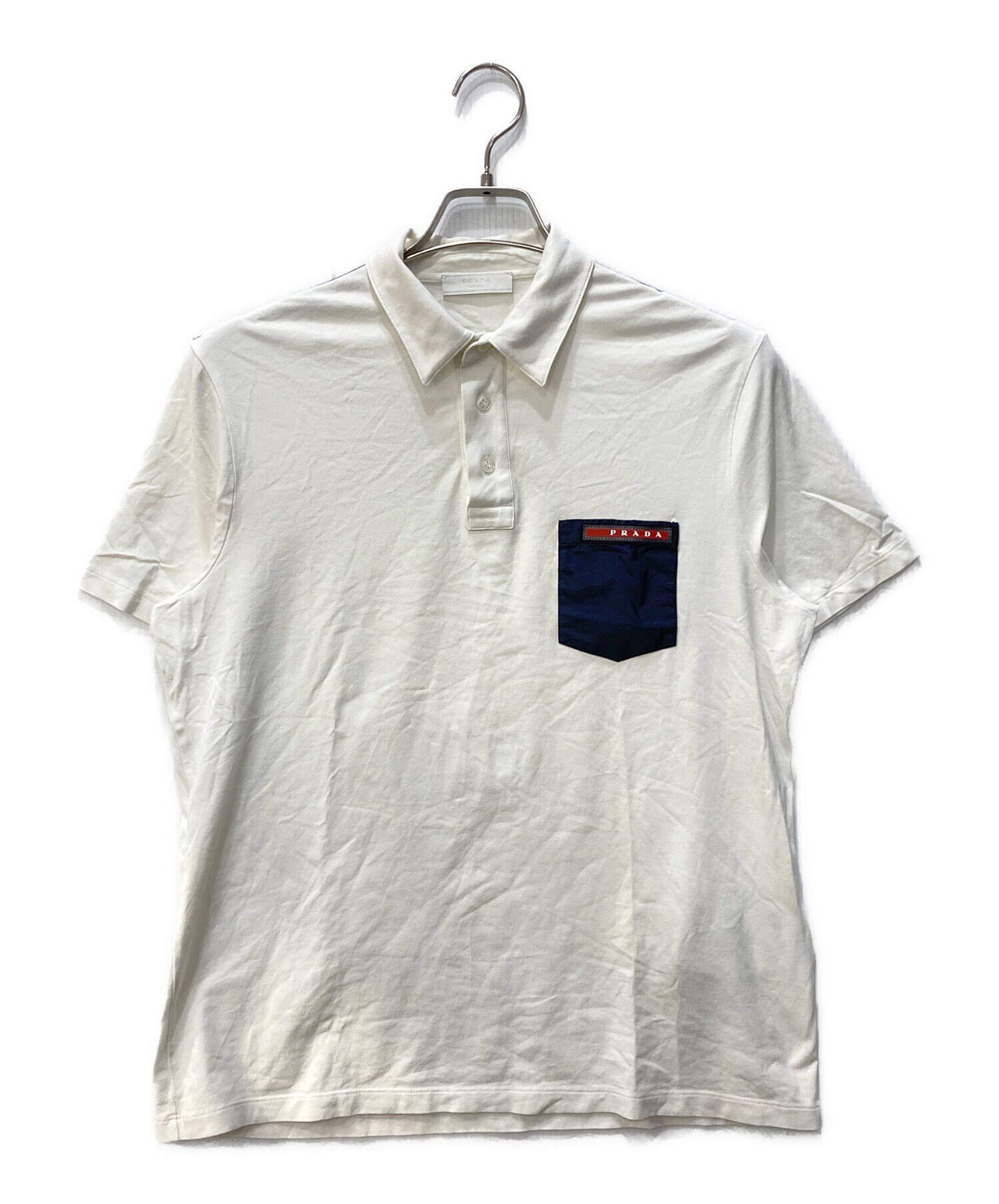 PRADA sports ポロシャツ ラバータグ ホワイト S PRADA sports ポロシャツ ラバータグ ホワイト S 楽天市場