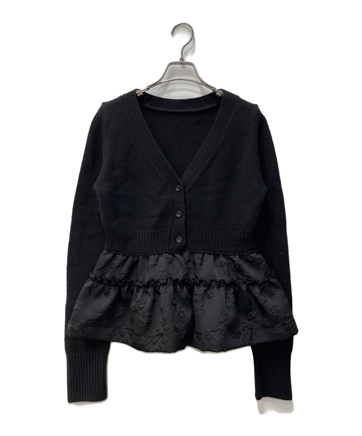 中古・古着通販】cygne (シーニュ) 切替カーディガン ブラック サイズ  