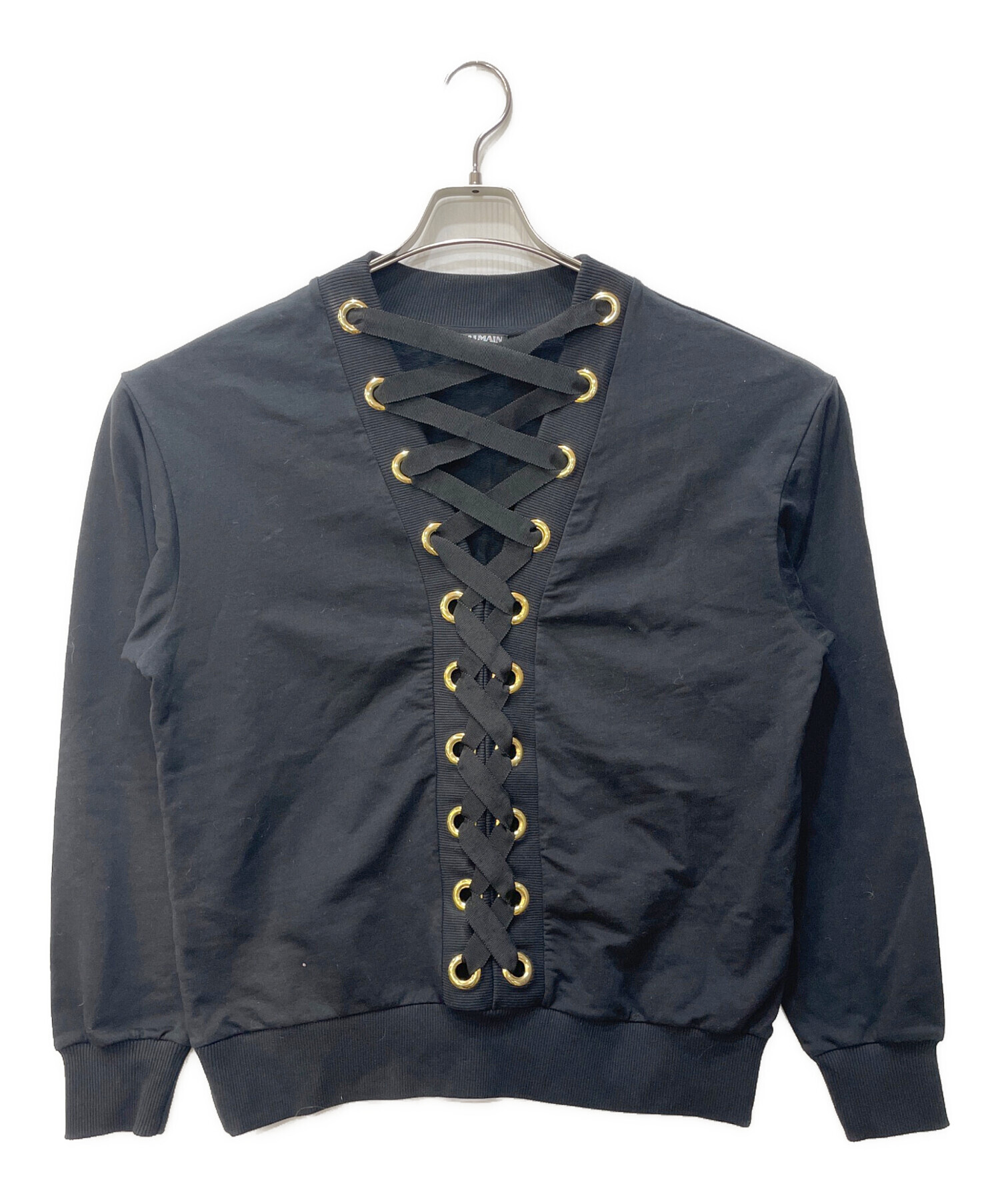 中古・古着通販】BALMAIN (バルマン) スウェットシャツ ブラック 