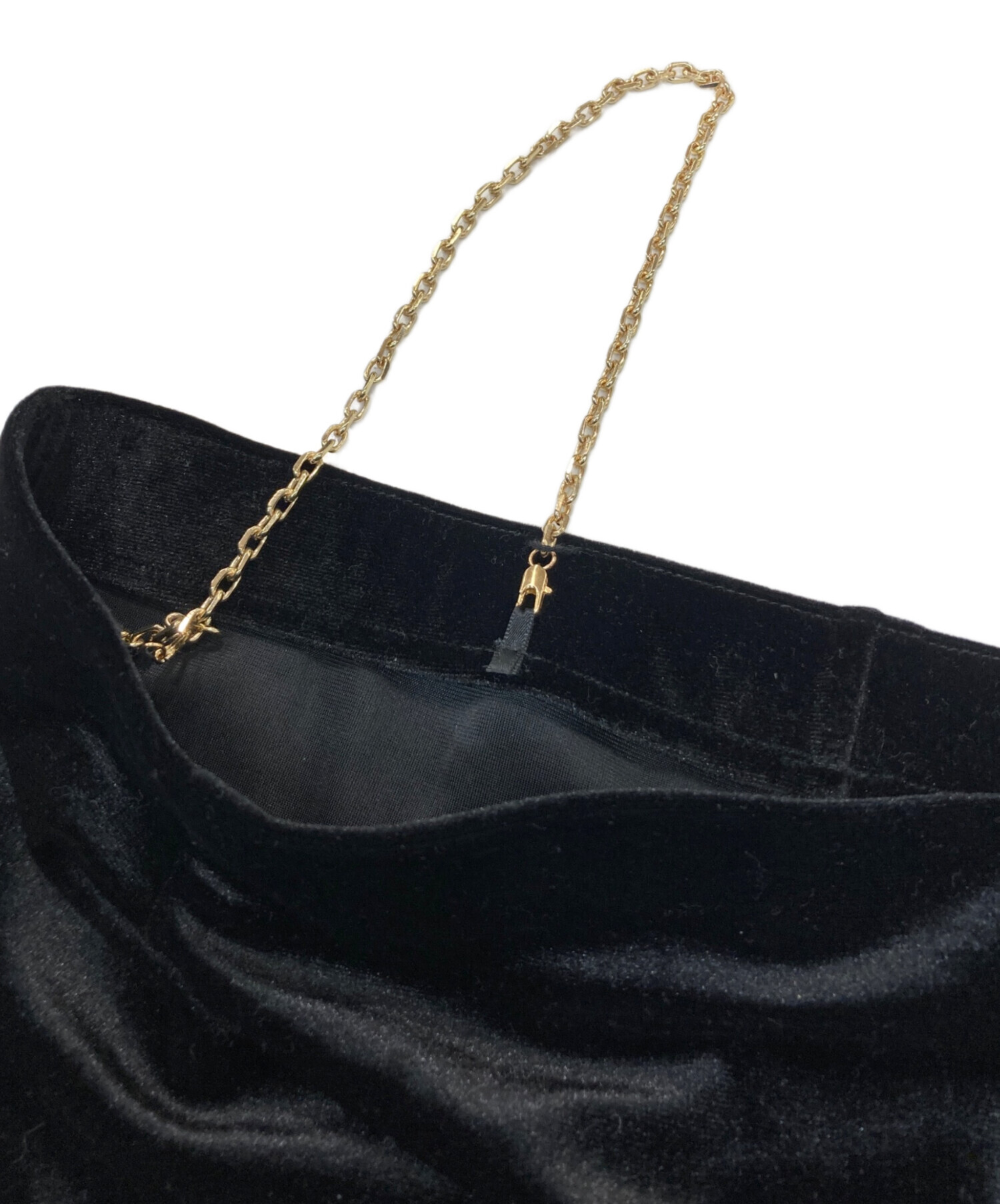 中古・古着通販】AKTE (アクテ) チェーンストラップベロアワンピース