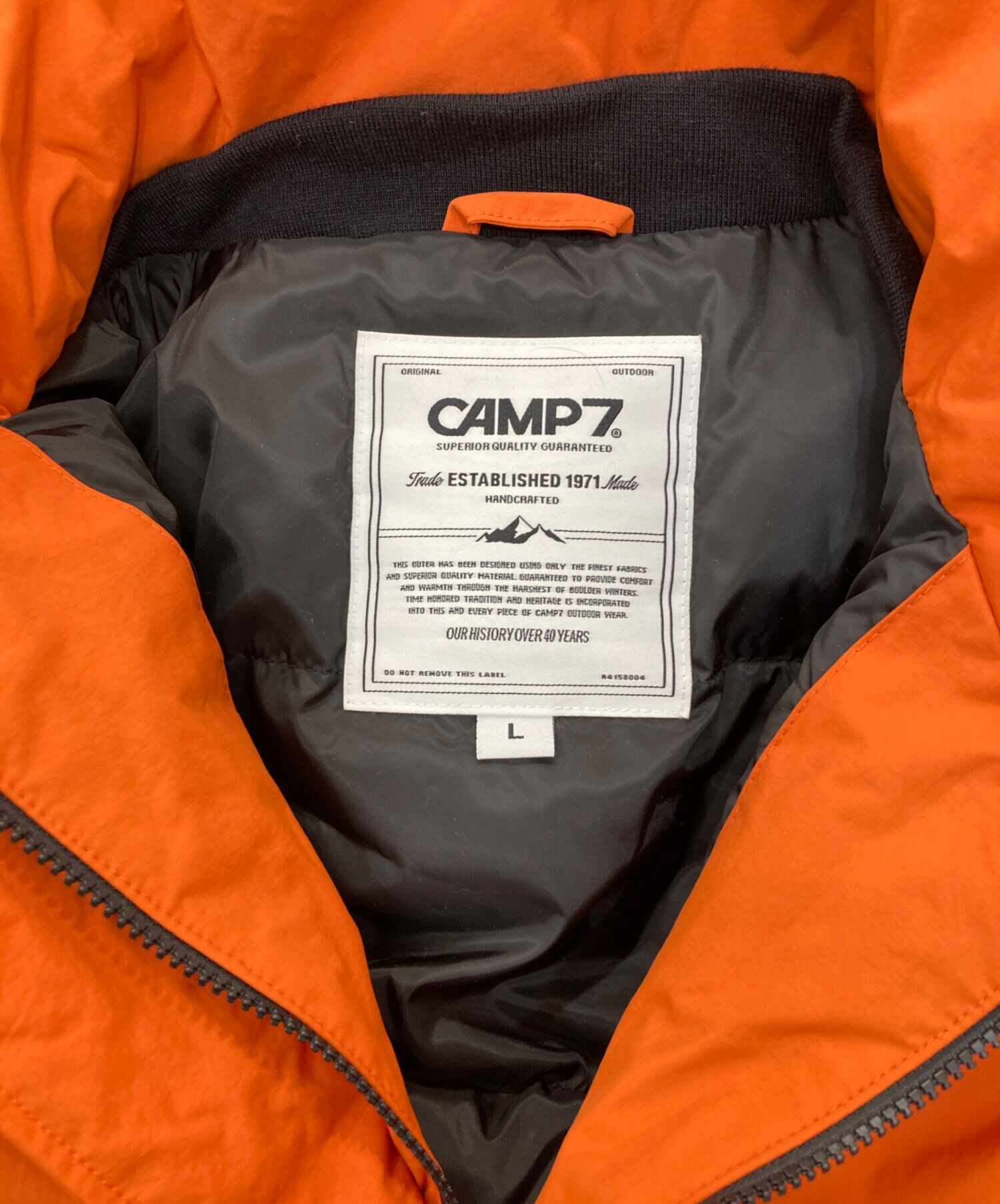 中古・古着通販】CAMP 7 (キャンプ7) ダウンジャケット オレンジ 