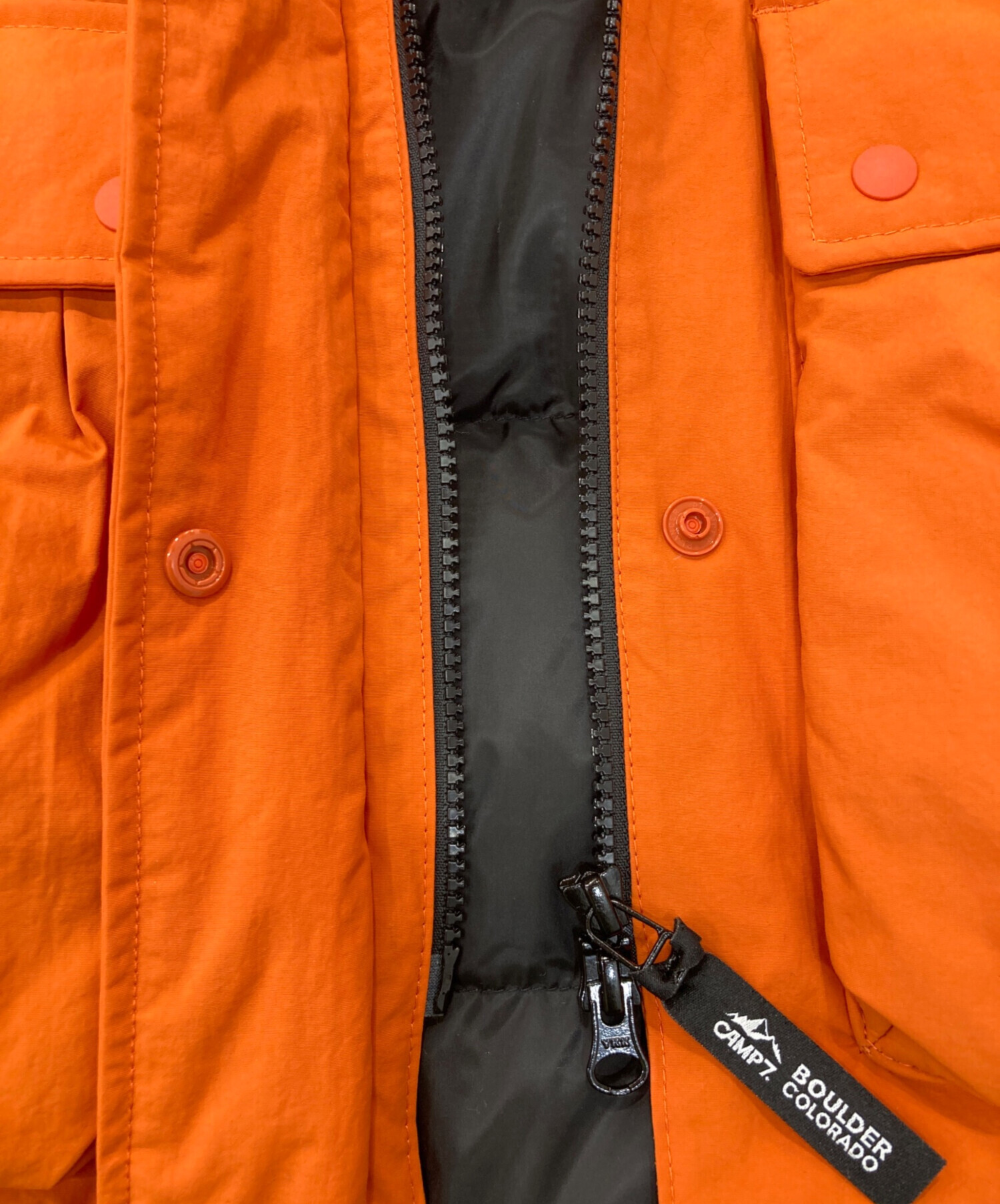 中古・古着通販】CAMP 7 (キャンプ7) ダウンジャケット オレンジ