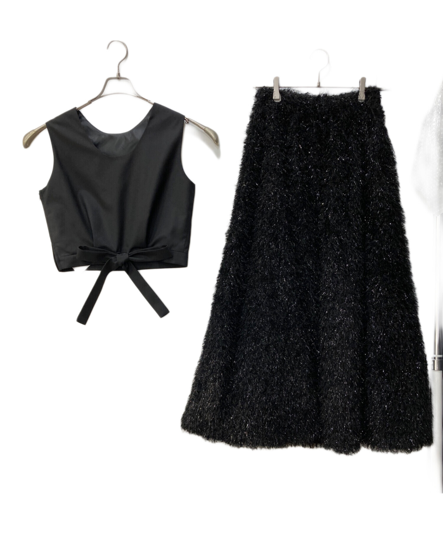 中古・古着通販】Ameri (アメリ) UND FLUFFY SET DRESS ブラック 