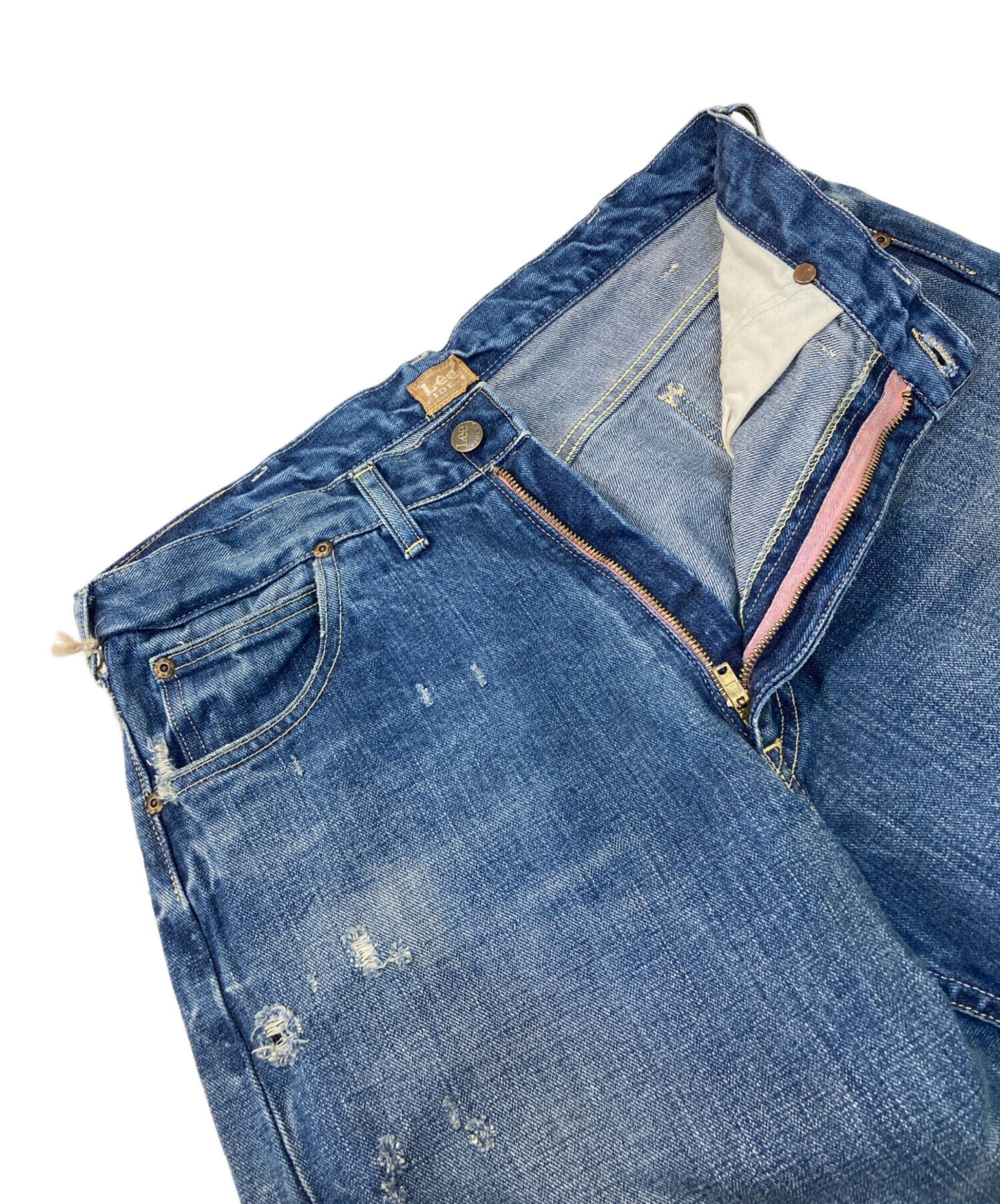 中古・古着通販】LEE (リー) ダメージ加工デニムパンツ インディゴ
