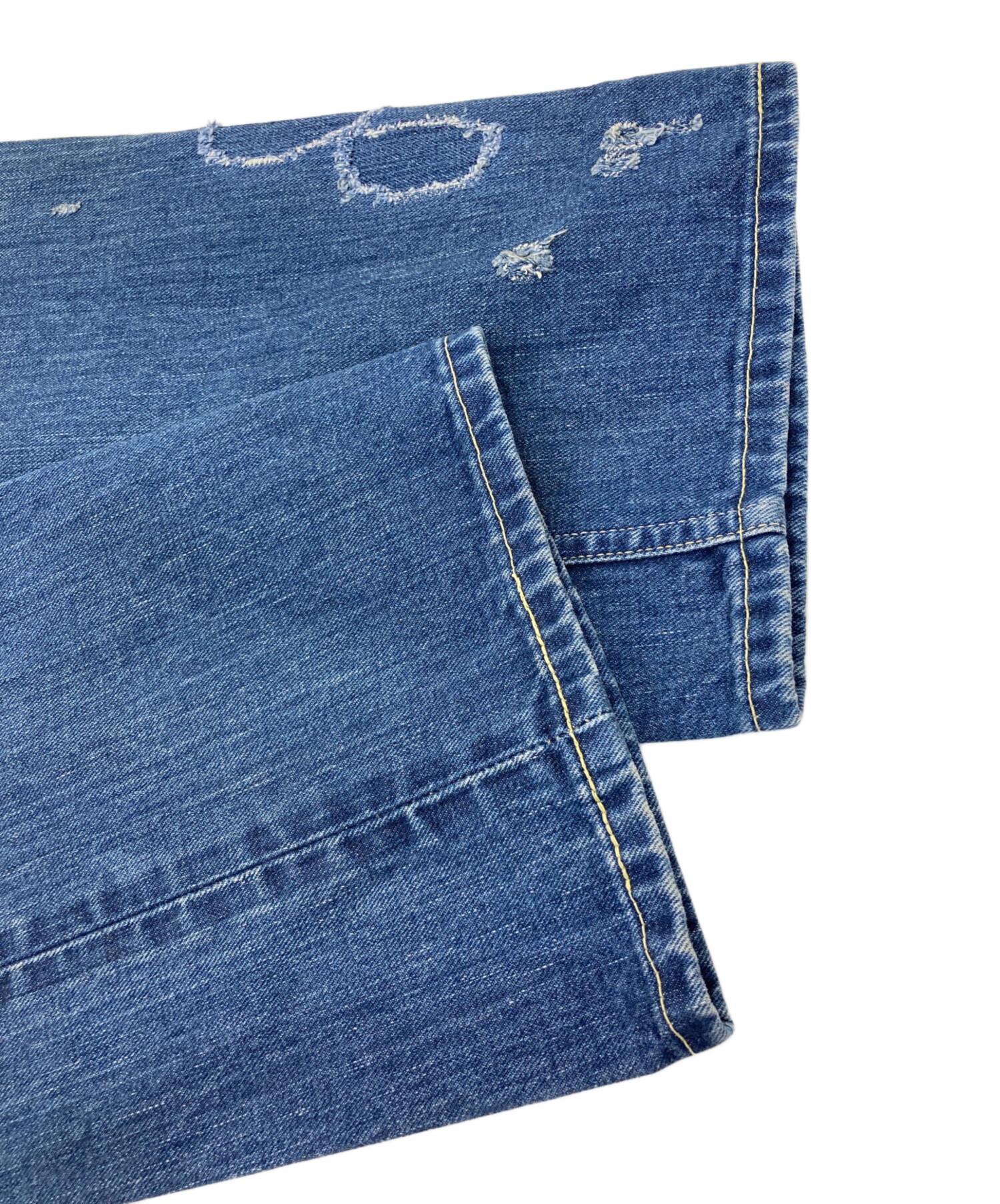 中古・古着通販】LEE (リー) ダメージ加工デニムパンツ インディゴ