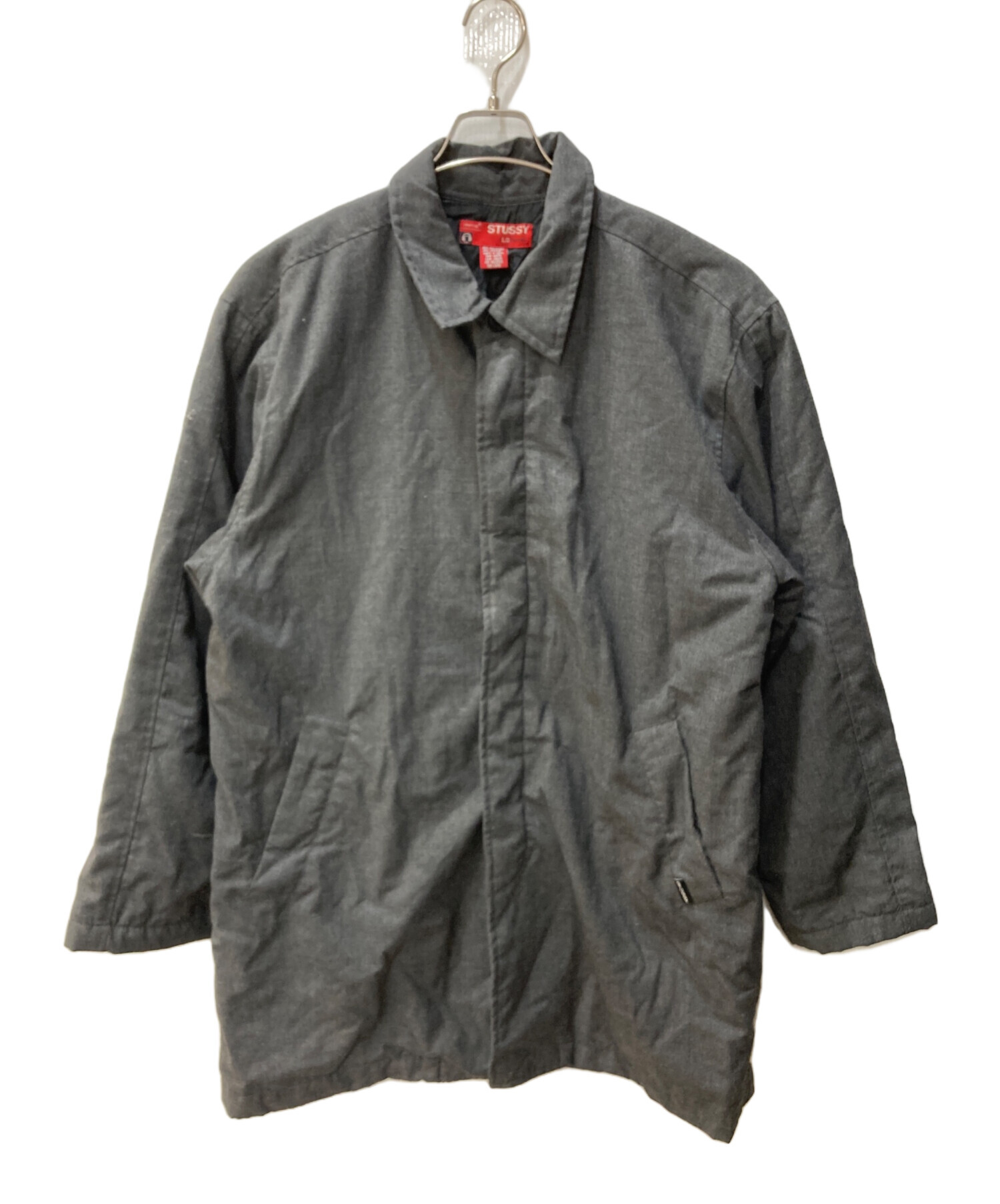 OLD STUSSY BURLY GEAR ウールコート ブラック L OLD STUSSY BURLY